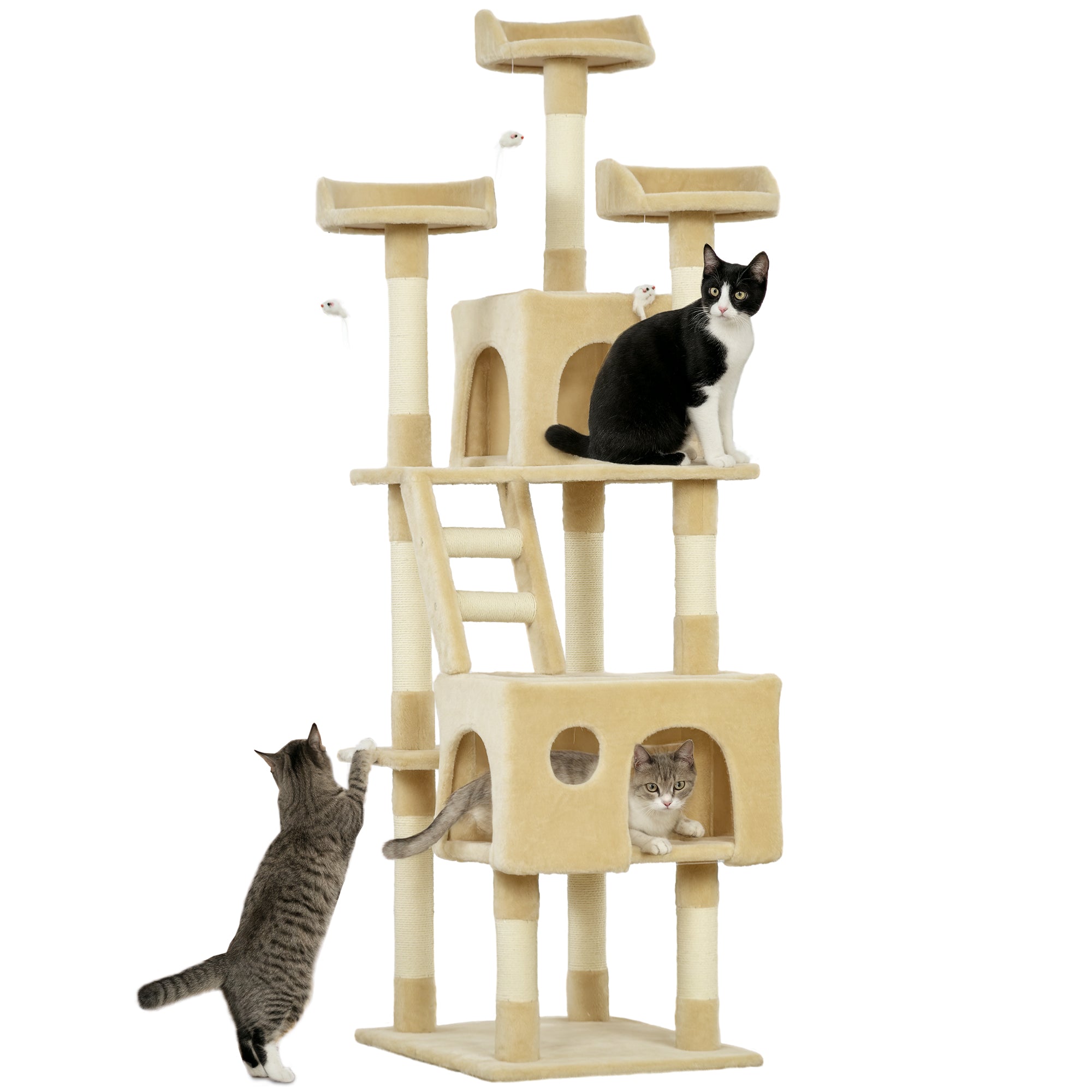 Arranhador para Gatos Grande 60x50x181 cm Bege