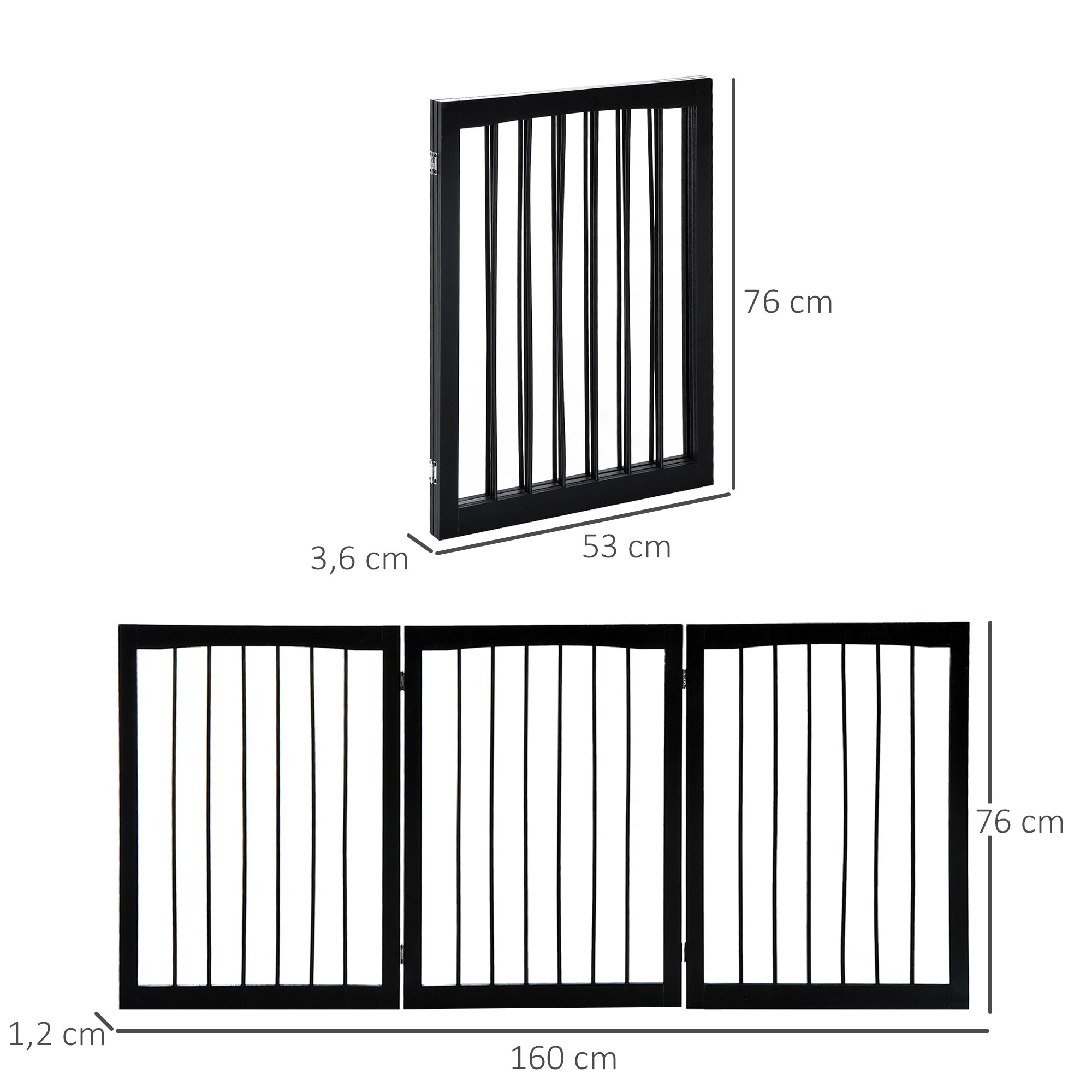 Barreira de Segurança Dobrável 160x76 cm para Animais de Estimação - Cor Marron Escuro