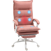 Cadeira de Escritório com Massagem Vibratória e Aquecimento 66x74x121.5 cm Rosa