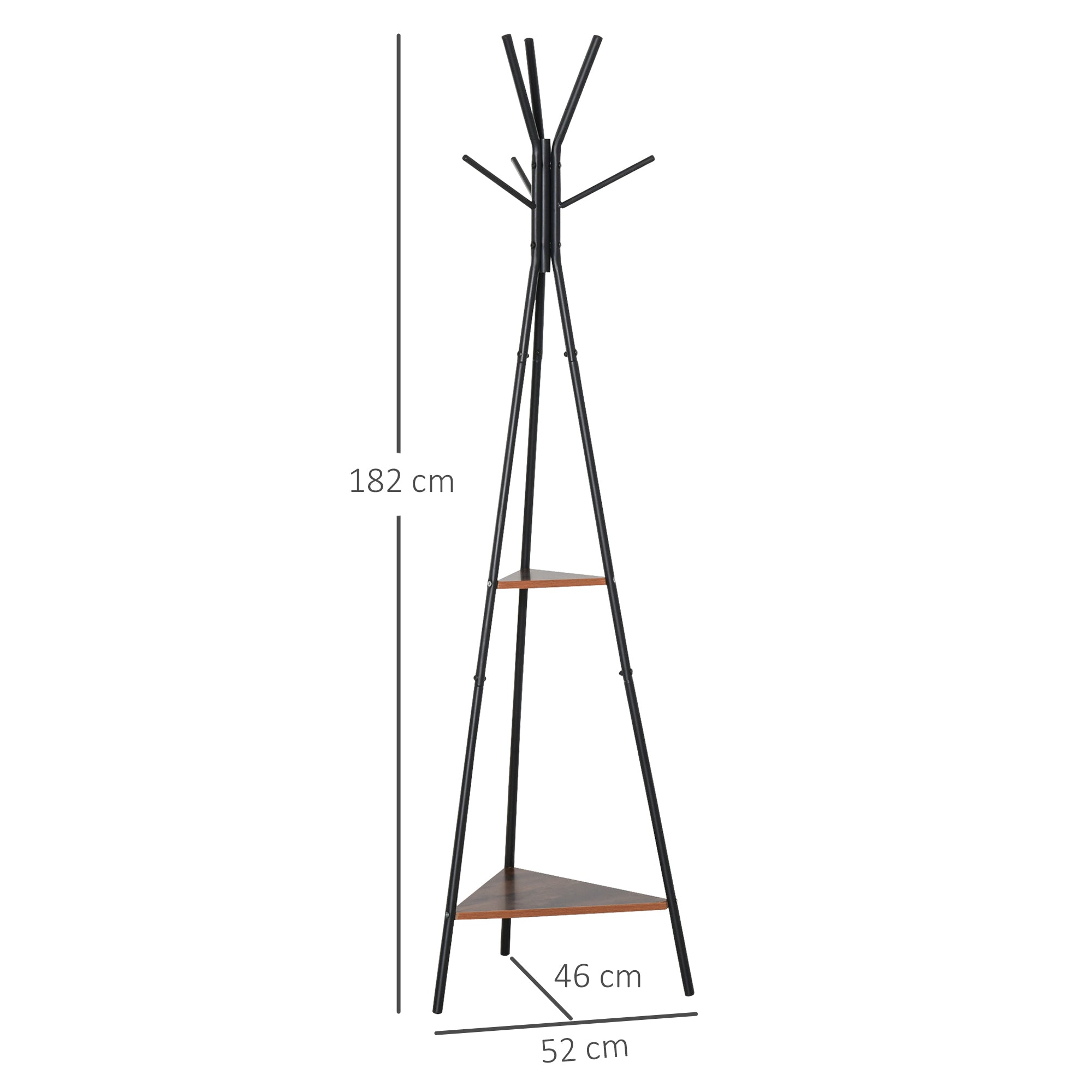 Cabide de Pé em Forma de Árvore 46x52x182 cm - Preto