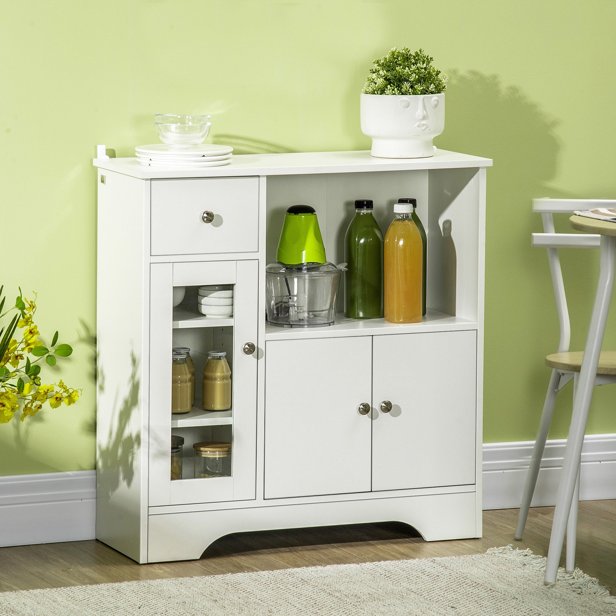 Aparador de Cozinha Moderno 80x30x82cm Branco