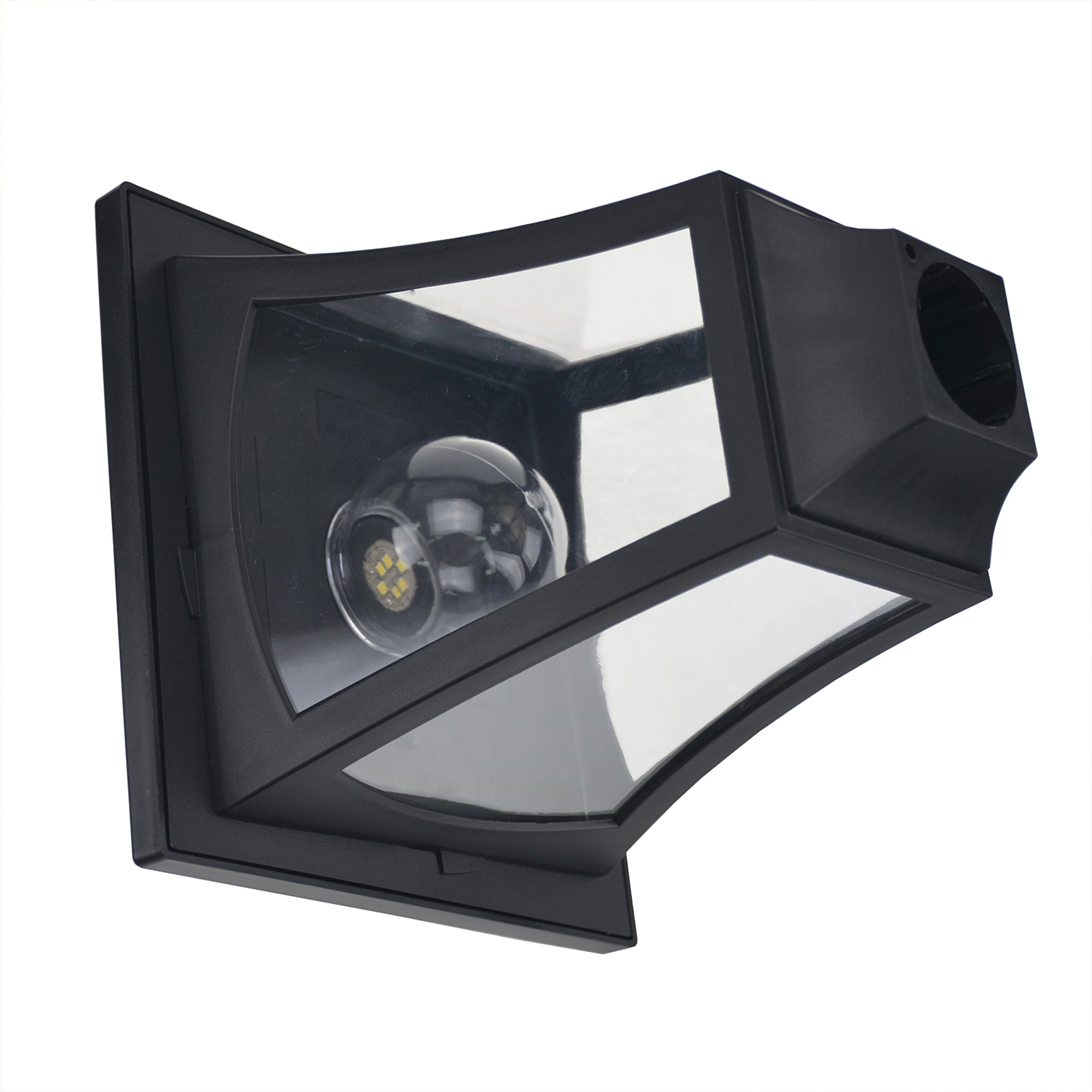 Candeeiro Solar para Exterior com 3 Luzes LED IP44 51,5x47x182,5cm Preto