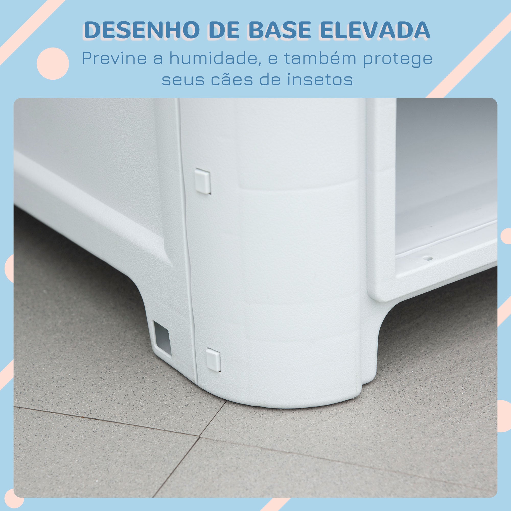 Casa para Cães Pequenos e Mini 59x75x66 cm - Azul e Cinza