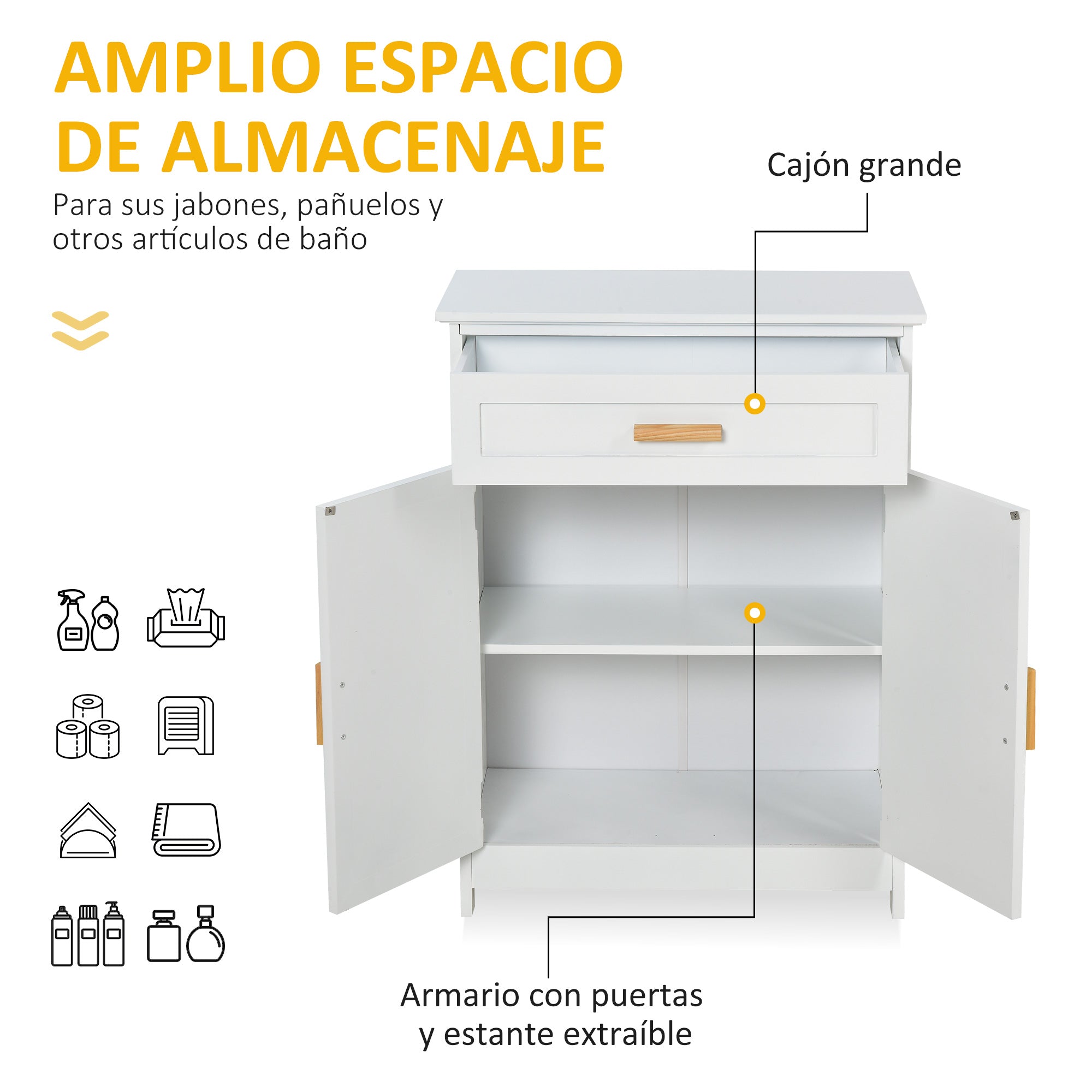 Armário de Banheiro Auxiliar Organizador 59x29x80 cm Branco