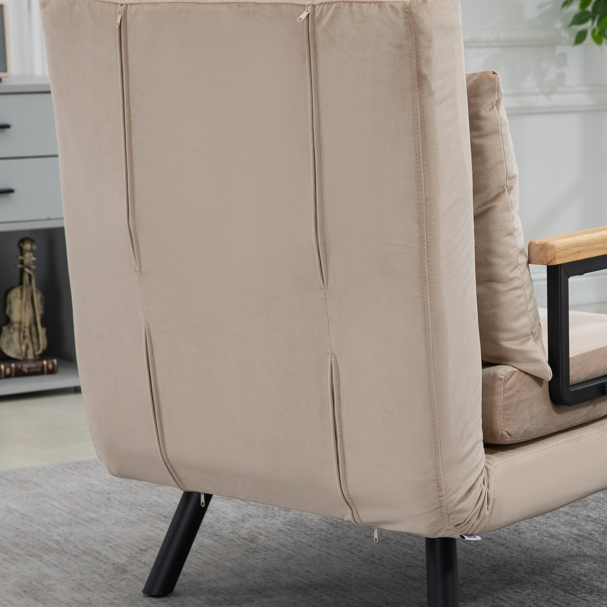 Poltrona 3 em 1 Convertível em Cama 63x73x81 cm Bege