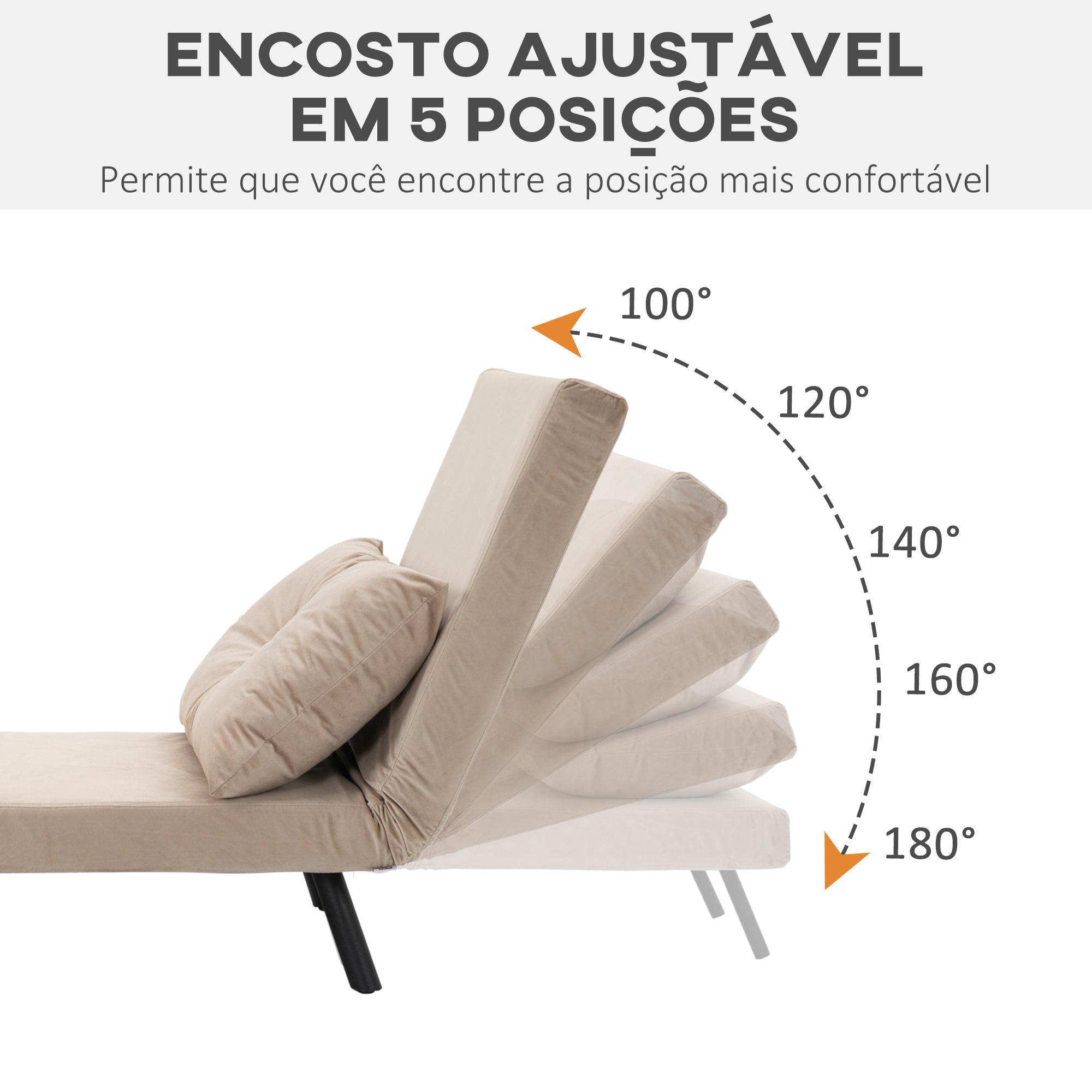 Poltrona 3 em 1 Convertível em Cama 63x73x81 cm Bege