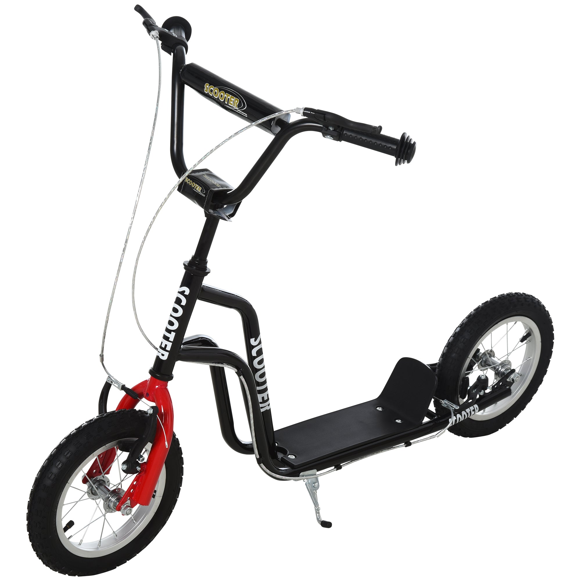 Trotinete Infantil com Guiador Ajustável em Altura e Travão Duplo 120x58x75-80 cm Preto