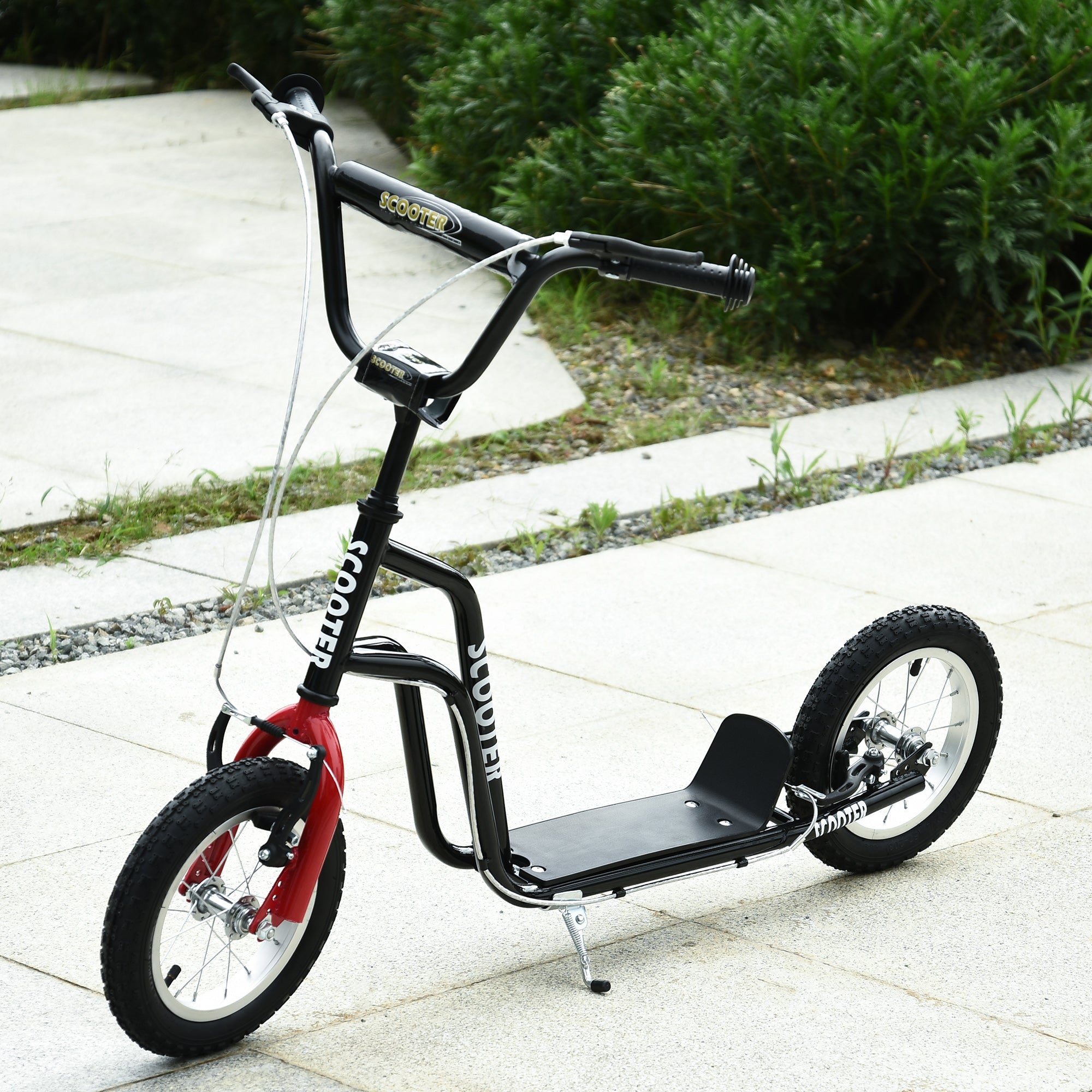 Trotinete Infantil com Guiador Ajustável em Altura e Travão Duplo 120x58x75-80 cm Preto