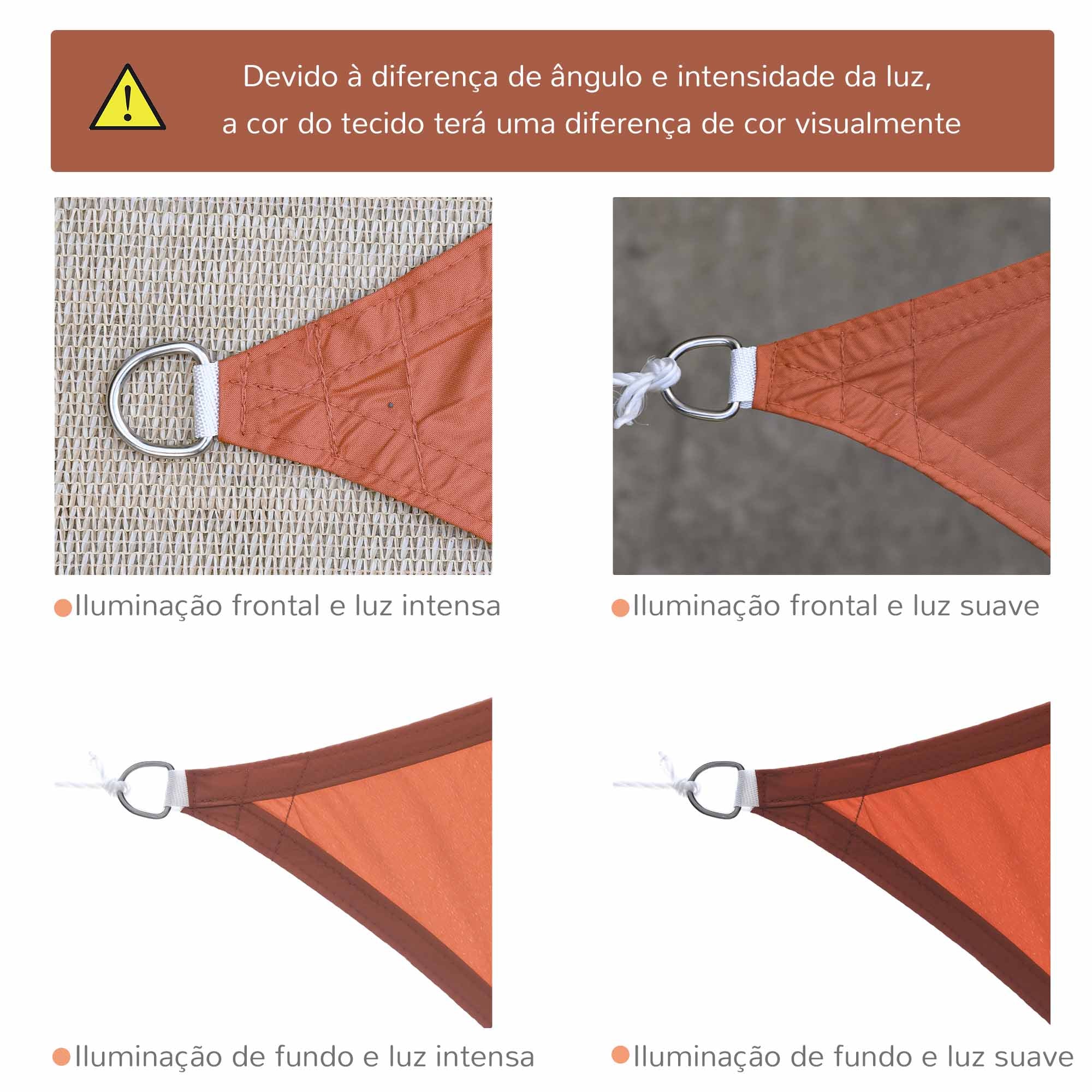 Vela de Sombra Retangular Vermelho Ferrugem 300x400 cm