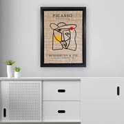 Pintura decorativa em tela - Estilo Picasso, 36 x 46 cm | 100% juta, moldura 100% madeira (3,5 cm de espessura) | Perfeito para decoração e amantes da arte