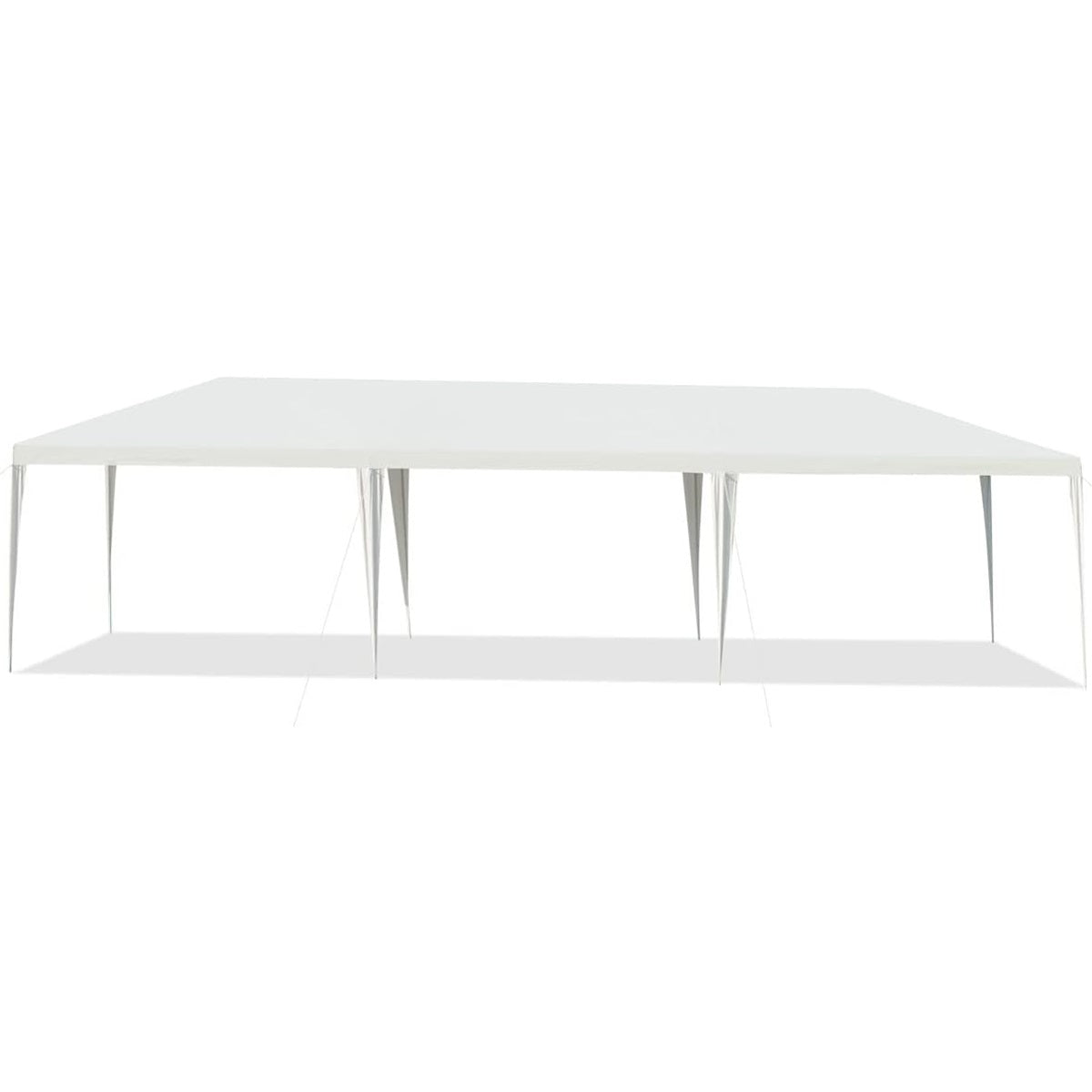 Cenador de Jardim 3 x 9 m Impermeável Dobrável Proteção UV para Exteriores Resistente com Lona de Polietileno Branco