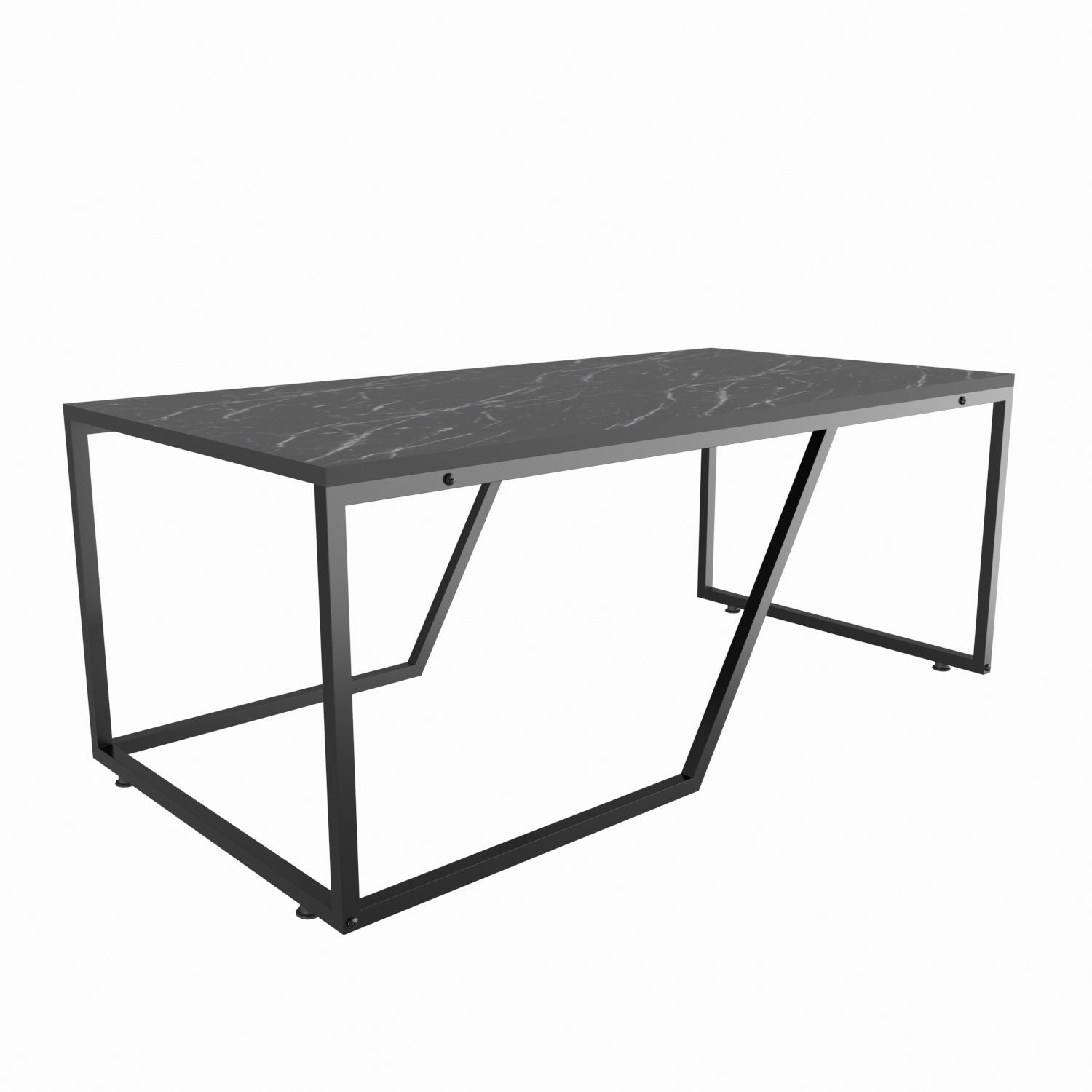 Mesa de Centro Preta Moderna, 120 x 60 x 48 cm | Painel de Partículas 100% Revestido em Melamina, 18 mm de Espessura | Design Elegante e Funcional para Espaços de Vida Contemporâneos