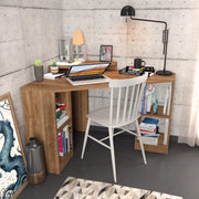 Secretária de Estudo/Escritório Moderna, Cor Nogueira, 120 x 90 x 76,8 cm | Painel de Partículas 100% Revestido em Melamina, 18 mm de Espessura | Elegante e Funcional para Escritório em Casa