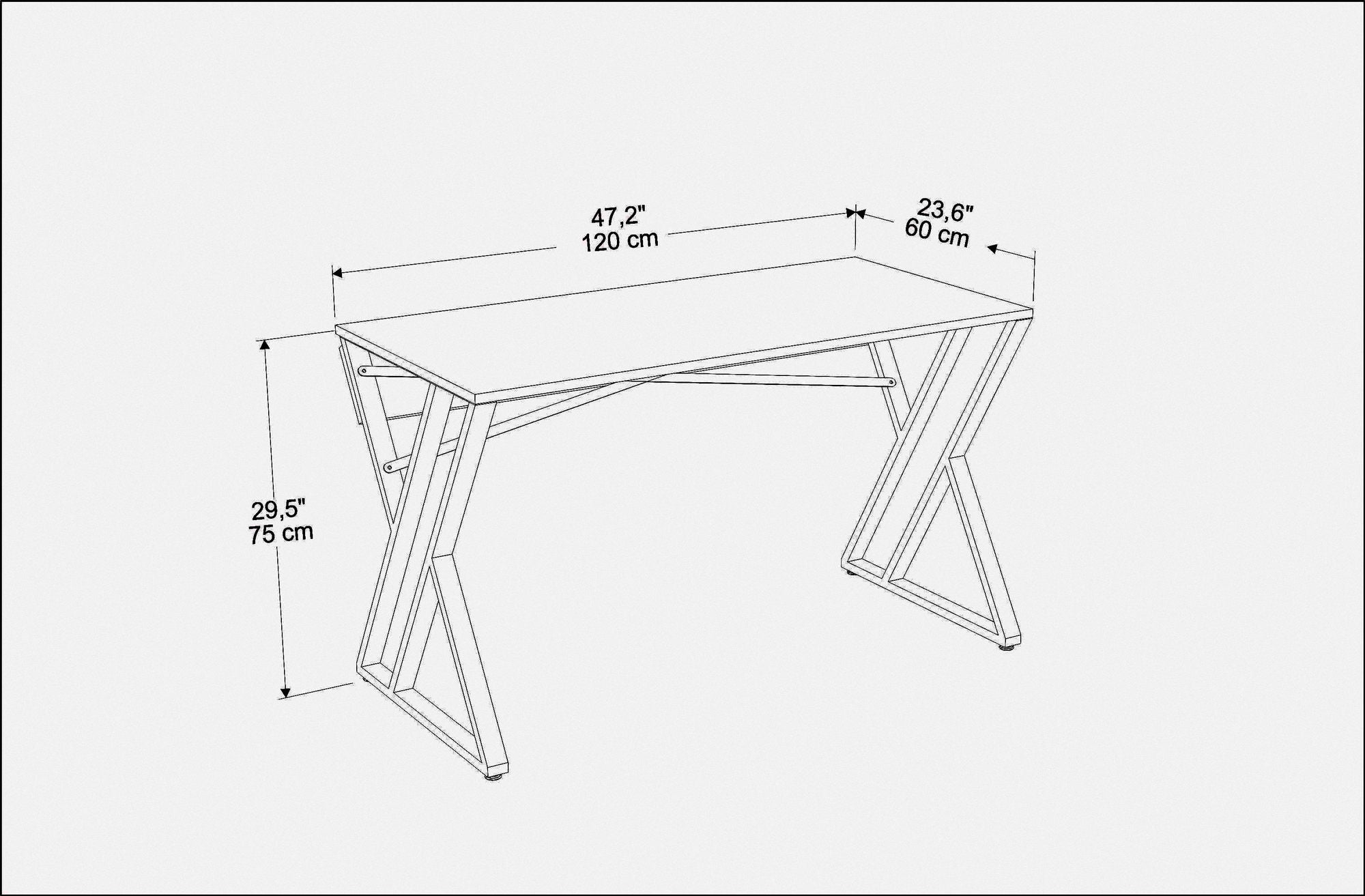 Secretária de Estudo/Escritório Moderna, Branca, 120 x 60 x 75 cm | Painel de Partículas 100% Revestido em Melamina, 18 mm de Espessura | Elegante e Funcional para Uso Doméstico ou Hoteleiro