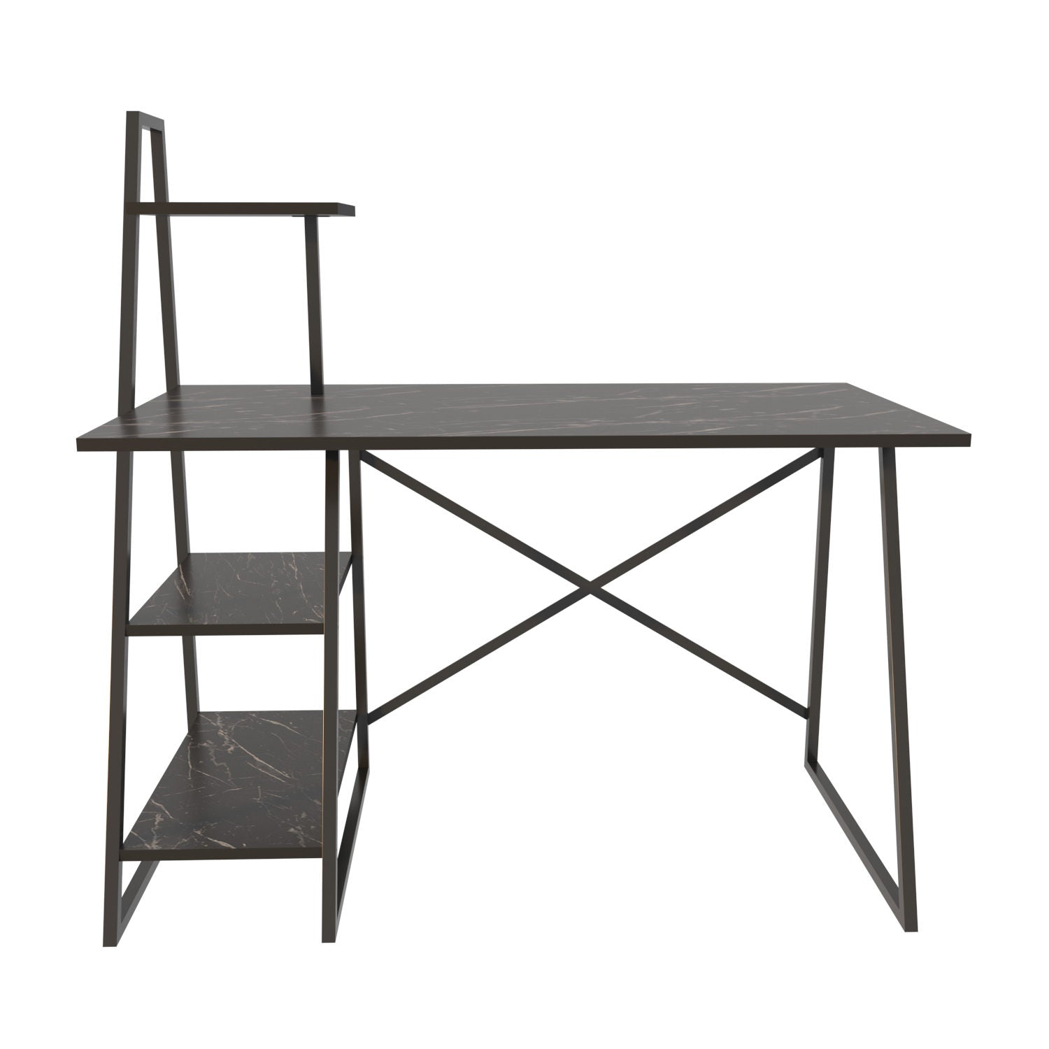 Secretária de Estudo/Escritório Moderna, Preto Antracite, 120 x 60 x 120 cm | Painel de Partículas 100% Revestido em Melamina, 18 mm de Espessura, Estrutura de Metal Resistente | Elegante e Funcional para Escritório em Casa