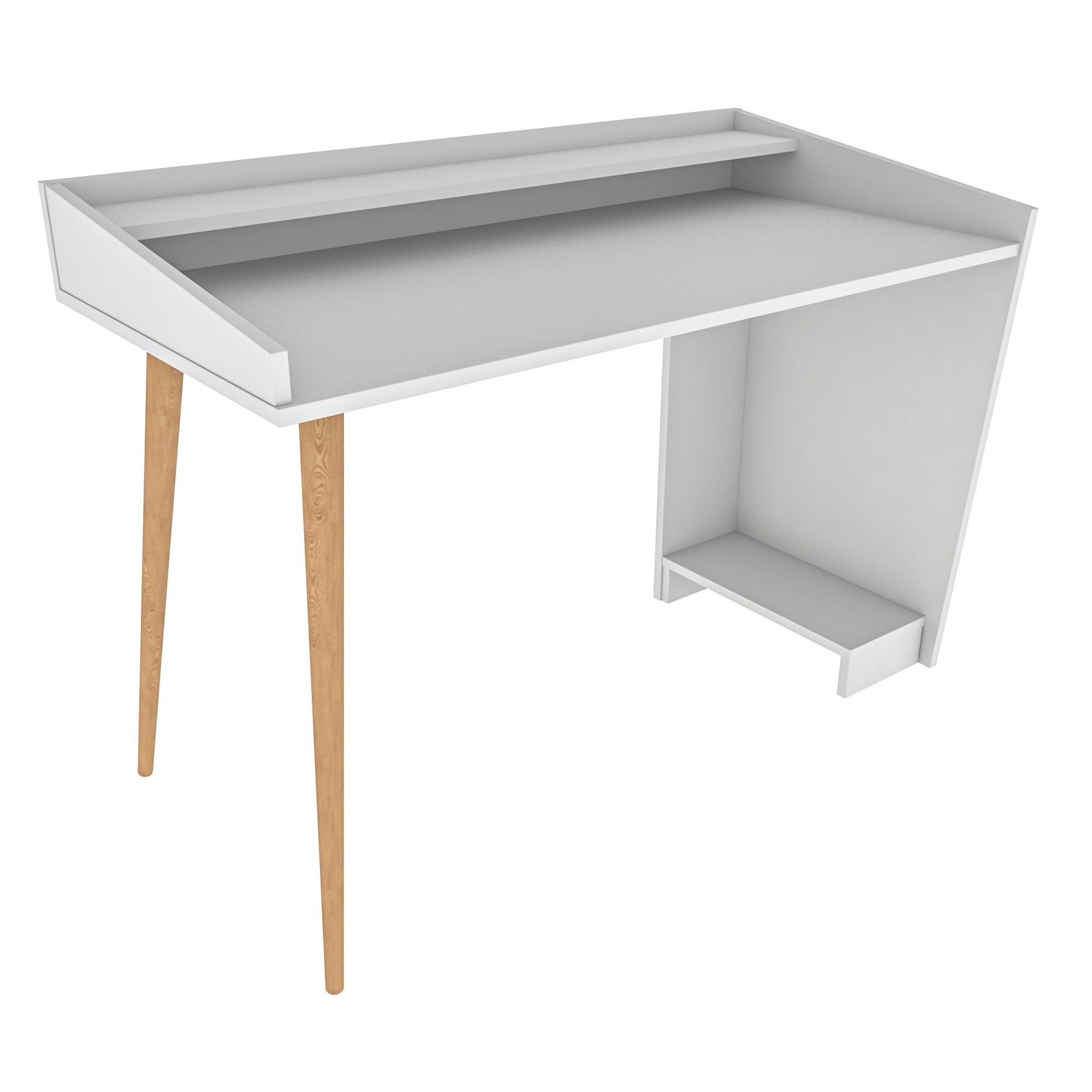 Secretária de Estudo/Escritório Moderna, Branca, 121,8 x 59 x 88,3 cm | Painel de Partículas 100% Revestido em Melamina, 18 mm de Espessura | Design Escandinavo para Casa e Escritório