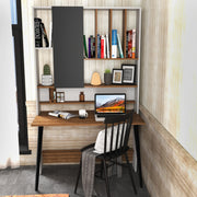 Secretária de Estudo/Escritório Moderna, Branca e Nogueira, 120 x 60 x 196,6 cm | Painel de Partículas 100% Revestido em Melamina, 18 mm de Espessura | Elegante e Funcional para Escritório em Casa
