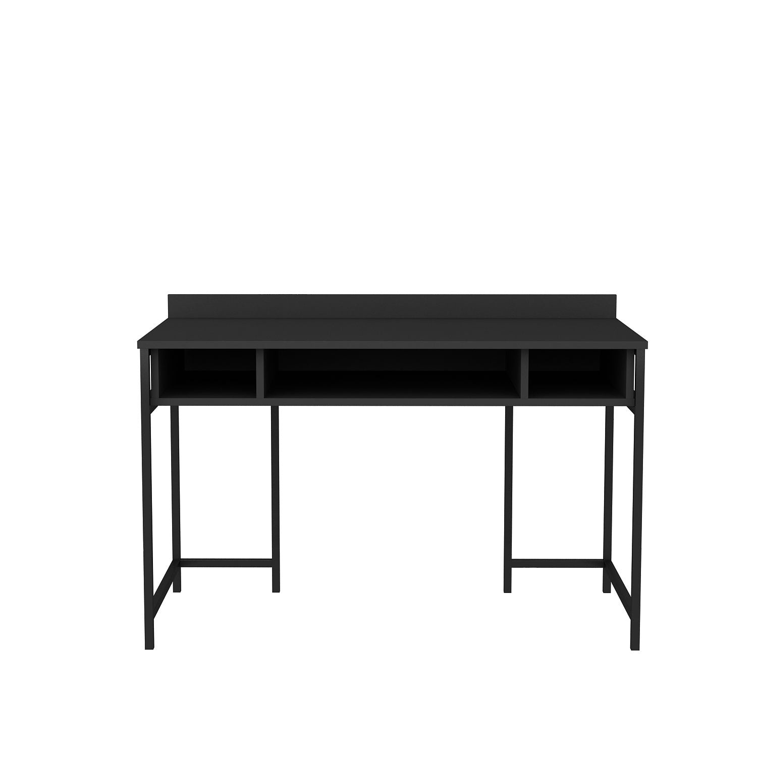 Secretária de Estudo/Escritório Moderna, Preta e Antracite, 120 x 60 x 74,8 cm | Painel de Partículas 100% Revestido em Melamina, 18 mm de Espessura | Elegante e Funcional para Casa ou Escritório