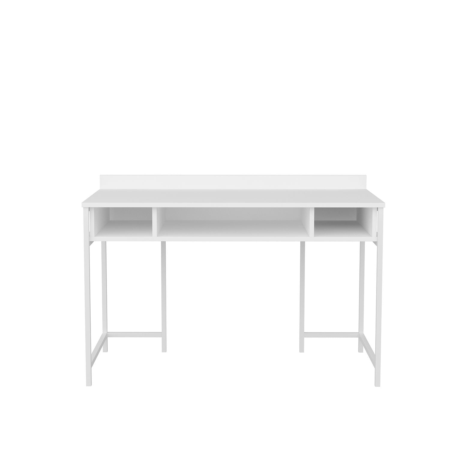 Secretária de Estudo/Escritório Moderna, Branca, 120 x 60 x 74,8 cm | Painel de Partículas 100% Revestido em Melamina, 18 mm de Espessura | Elegante e Funcional para Uso Doméstico ou Hoteleiro