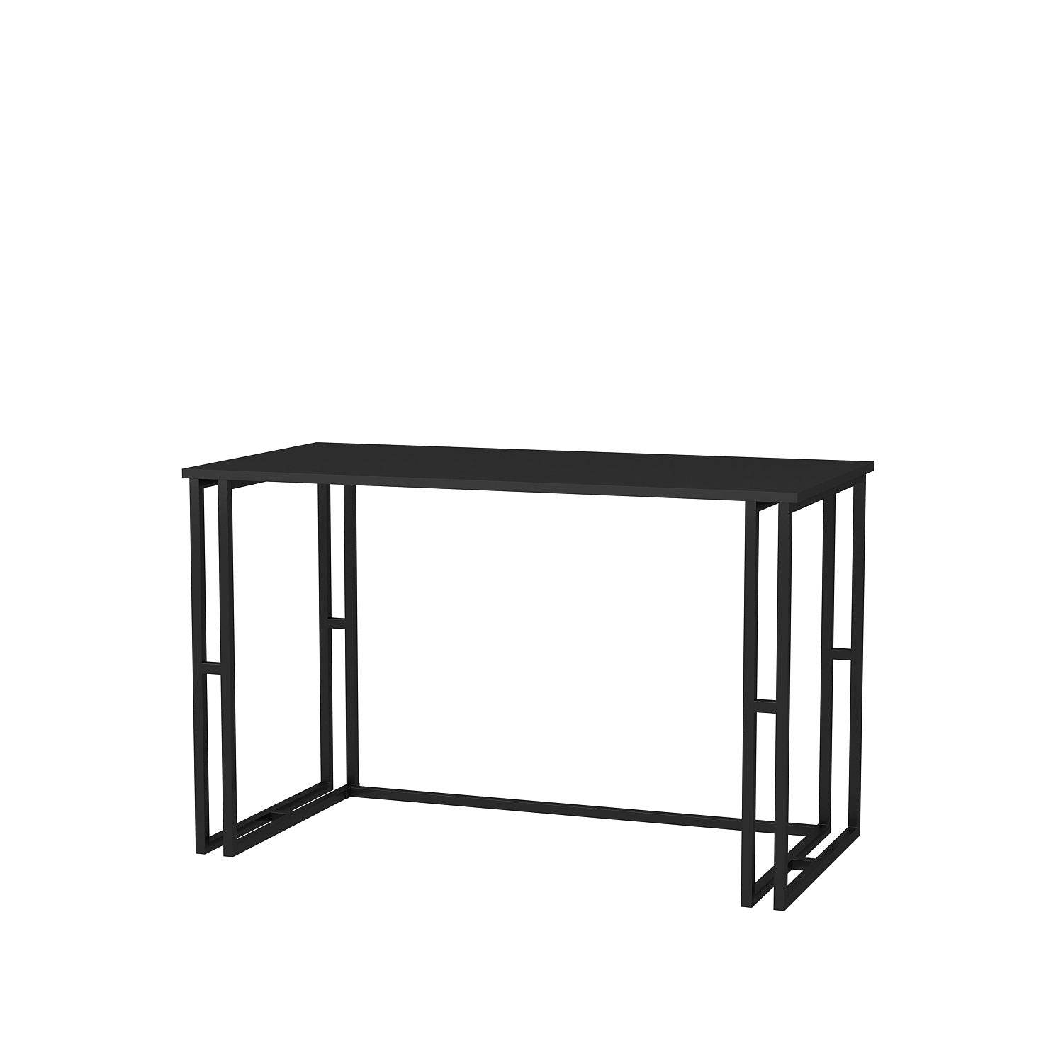 Secretária de Estudo/Escritório Moderna, Preta e Antracite, 120 x 60 x 74,8 cm | Painel de Partículas 100% Revestido em Melamina, 18 mm de Espessura | Elegante e Funcional para Casa ou Escritório