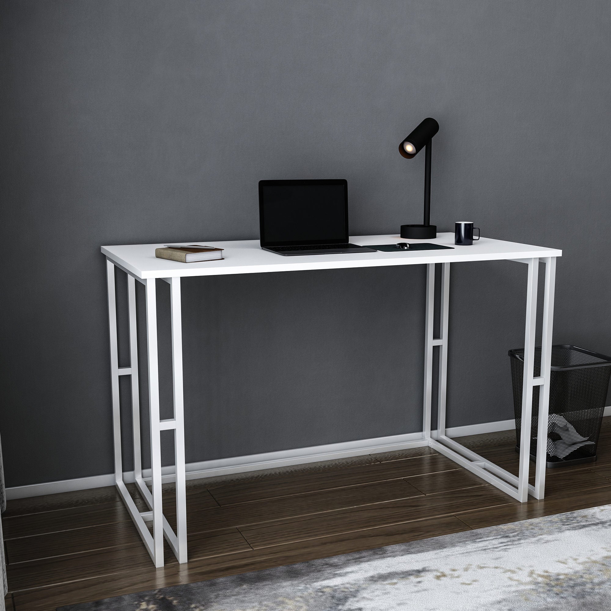 Secretária de Estudo/Escritório Moderna, Branca, 120 x 60 x 74,8 cm | Painel de Partículas 100% Revestido em Melamina, 18 mm de Espessura | Elegante e Funcional para Uso Doméstico ou Hoteleiro