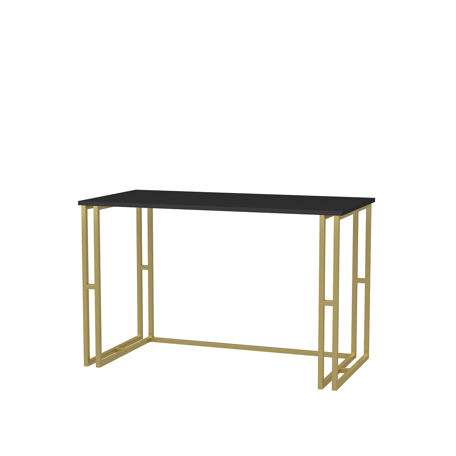 Secretária de Estudo/Escritório Moderna, Dourado e Antracite, 120 x 60 x 74,8 cm | Painel de Partículas 100% Revestido em Melamina, 18 mm de Espessura | Design Glamouroso para Casa e Escritório