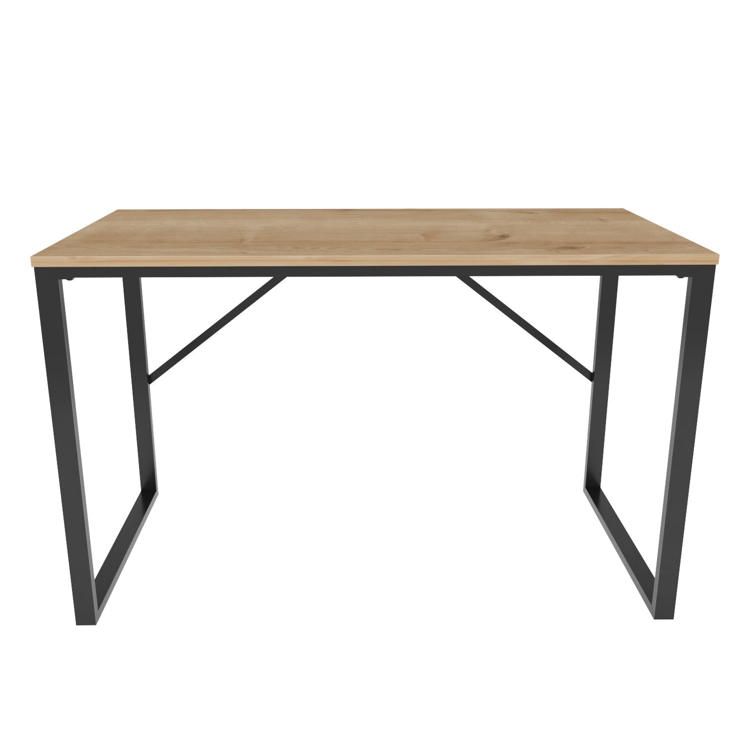 Secretária de Estudo/Escritório Moderna, Preta e Carvalho, 120 x 60 x 74 cm | Painel de Partículas 100% Revestido em Melamina, 18 mm de Espessura | Elegante e Funcional para Casa ou Escritório