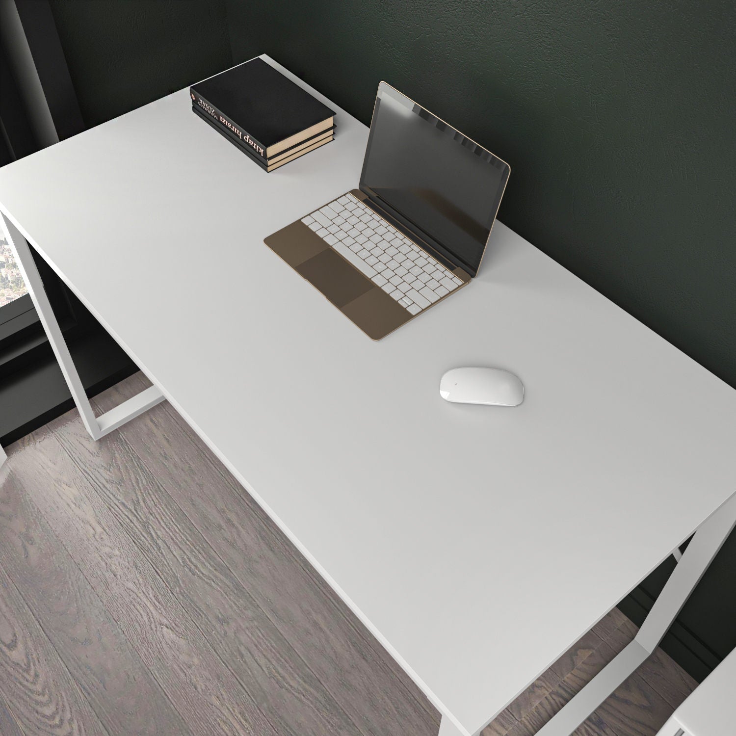 Secretária de Estudo/Escritório Moderna, Branca, 120 x 60 x 74 cm | Painel de Partículas 100% Revestido em Melamina, 18 mm de Espessura | Design Escandinavo para Casa e Escritório