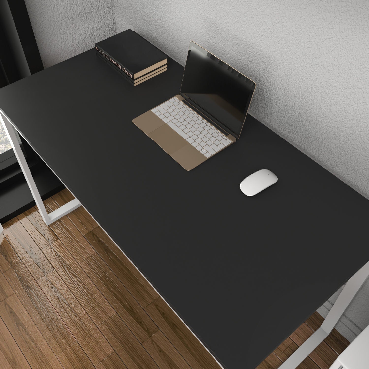 Secretária de Estudo/Escritório Moderna, Branca e Antracite, 120 x 60 x 74 cm | Painel de Partículas 100% Revestido em Melamina, 18 mm de Espessura | Design Escandinavo Elegante para Casa e Escritório