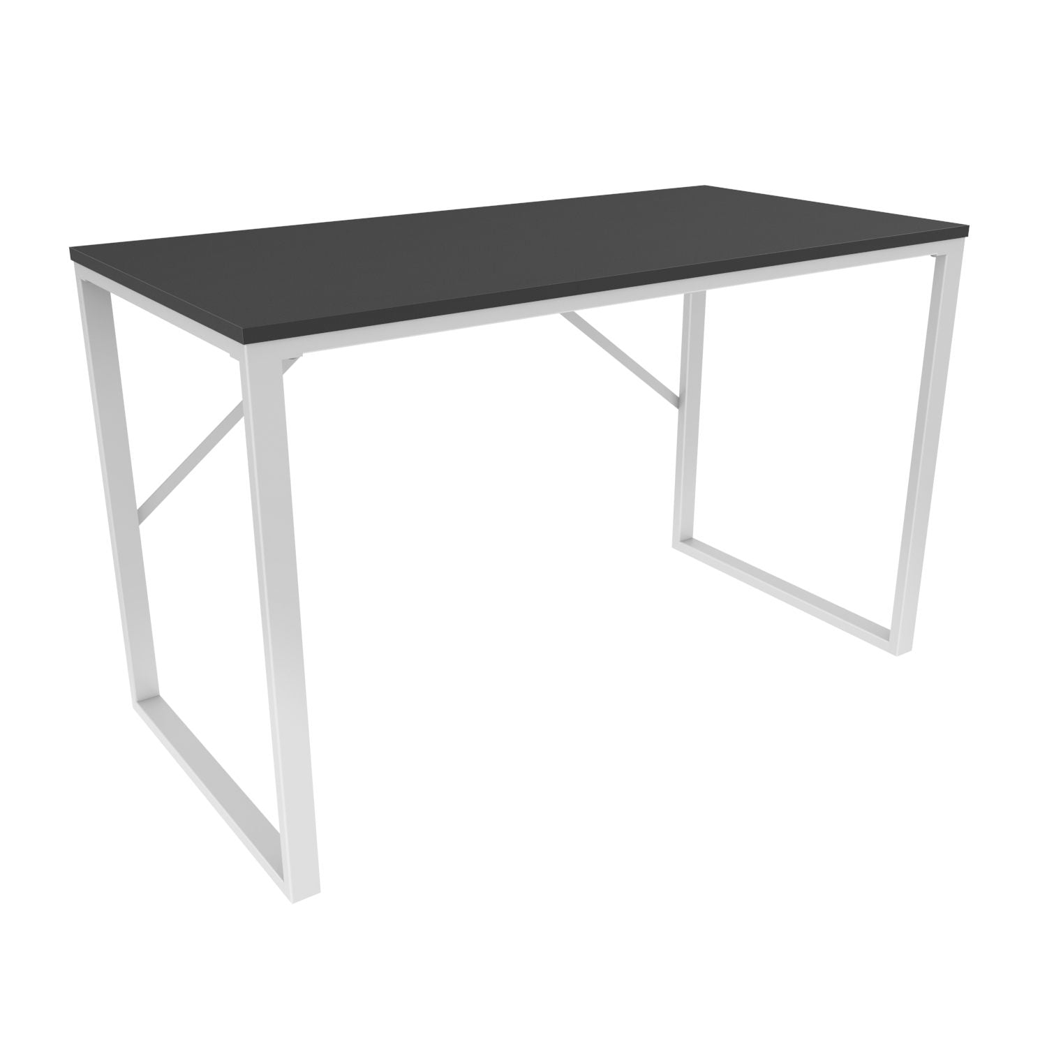 Secretária de Estudo/Escritório Moderna, Branca e Antracite, 120 x 60 x 74 cm | Painel de Partículas 100% Revestido em Melamina, 18 mm de Espessura | Design Escandinavo Elegante para Casa e Escritório
