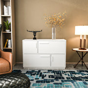 Aparador Branco Moderno, 120 x 45 x 81,6 cm | Painel de Partículas 100% Revestido em Melamina, 18 mm de Espessura | Elegante e Funcional para Decoração de Casa