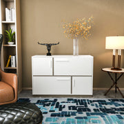 Aparador Moderno, Branco e Cinza, 120 x 45 x 81,6 cm | Painel de Partículas 100% Revestido em Melamina, 18 mm de Espessura | Elegante e Funcional para Decoração de Casa