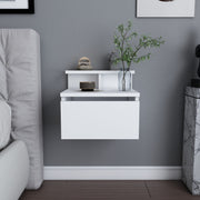 Mesa de Cabeceira Escandinava Branca, 39,8 x 31,9 x 35 cm | Painel de Partículas 100% Revestido em Melamina, 18 mm de Espessura | Elegante e Funcional para Quartos Modernos
