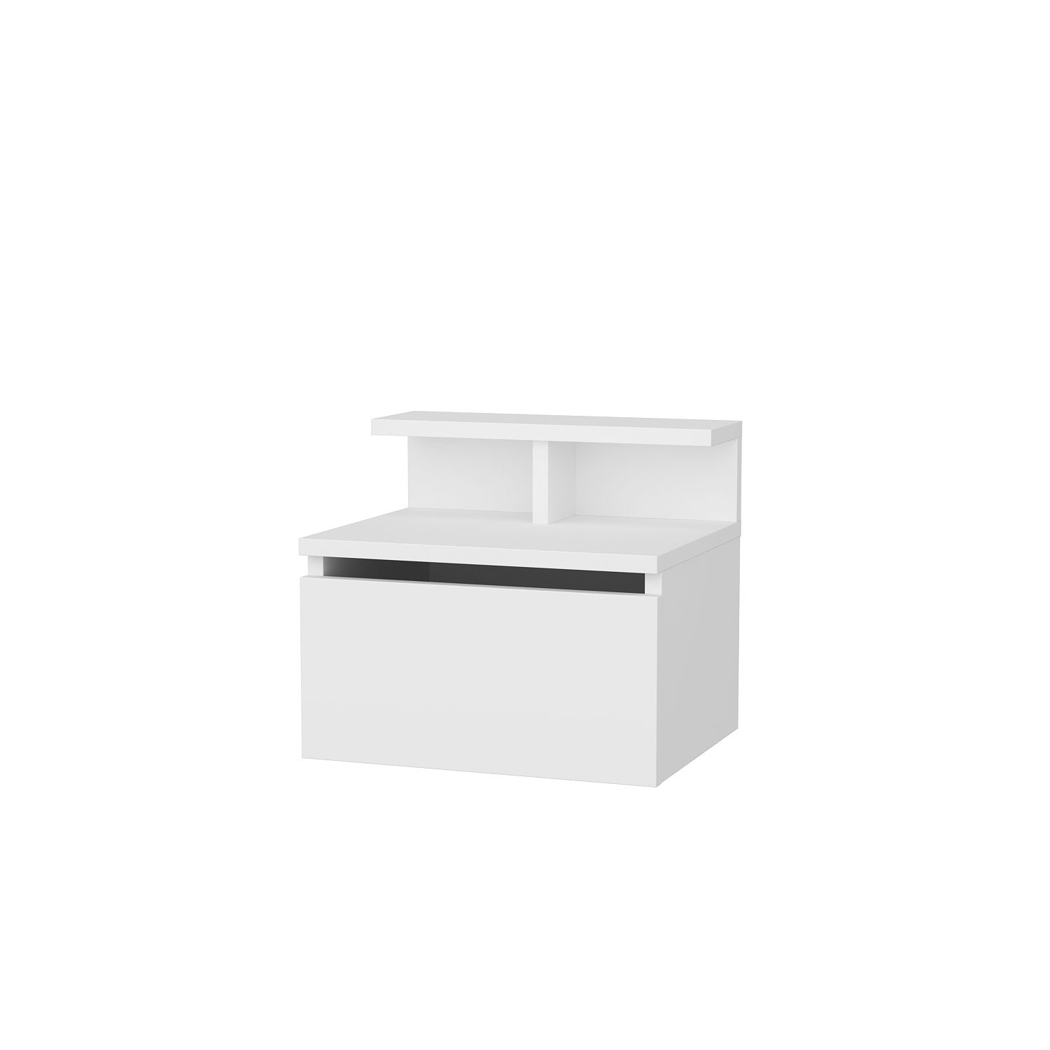 Mesa de Cabeceira Escandinava Branca, 39,8 x 31,9 x 35 cm | Painel de Partículas 100% Revestido em Melamina, 18 mm de Espessura | Elegante e Funcional para Quartos Modernos