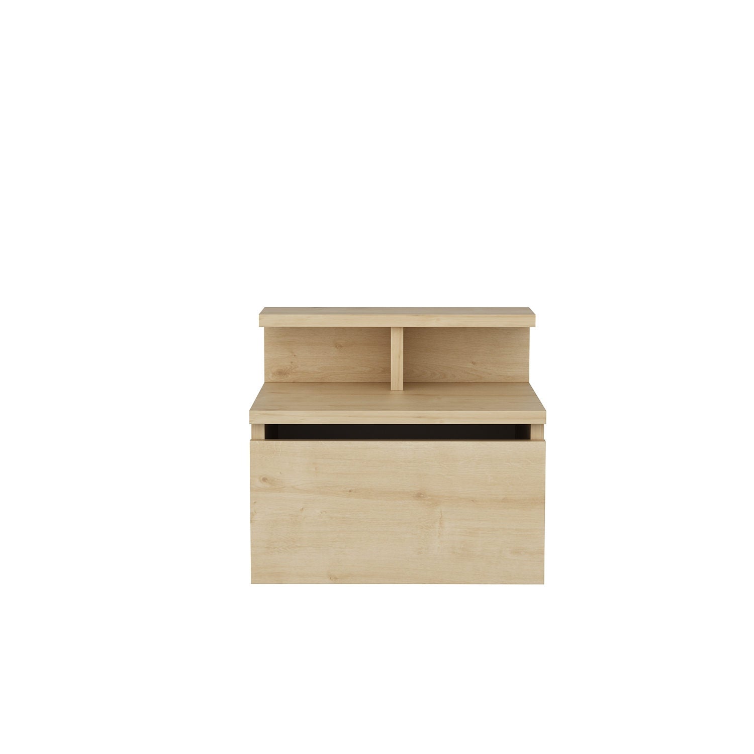 Mesa de Cabeceira em Carvalho Escandinavo, 39,8 x 31,9 x 35 cm | Painel de Partículas 100% Revestido em Melamina, 18 mm de Espessura | Elegante e Funcional para Decoração de Hotéis e Cabanas