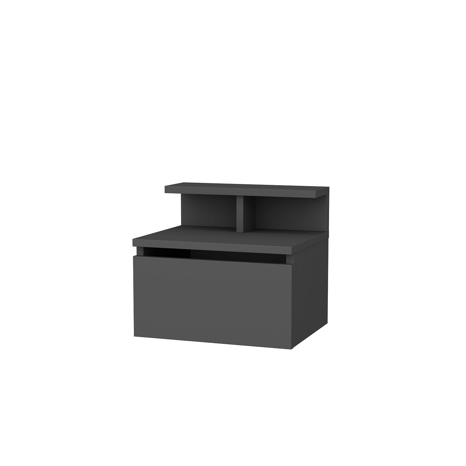 Mesa de Cabeceira Escandinava, Antracite, 39,8 x 31,9 x 35 cm | Painel de Partículas 100% Revestido em Melamina, 18 mm de Espessura | Elegante e Funcional para Quartos Modernos