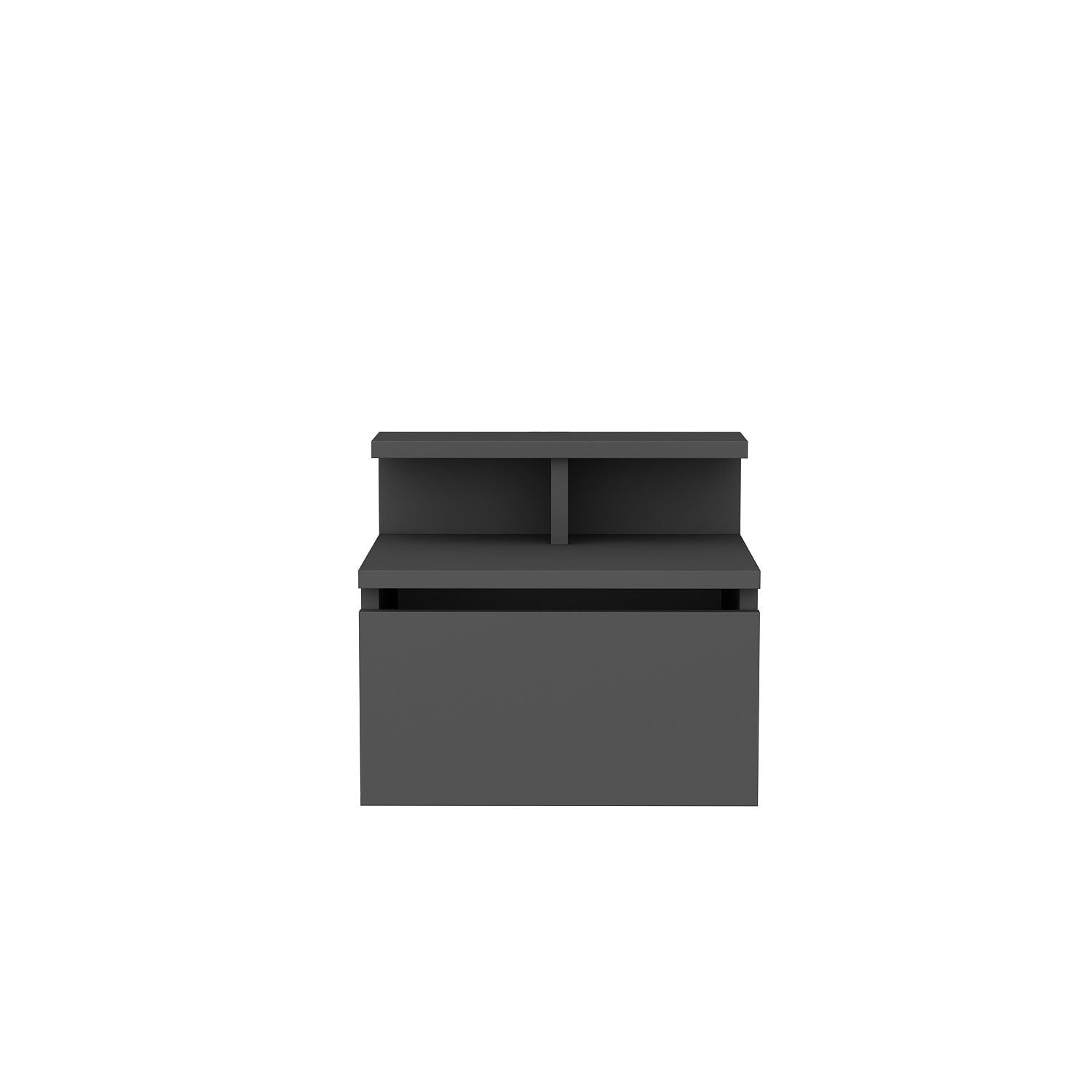 Mesa de Cabeceira Escandinava, Antracite, 39,8 x 31,9 x 35 cm | Painel de Partículas 100% Revestido em Melamina, 18 mm de Espessura | Elegante e Funcional para Quartos Modernos
