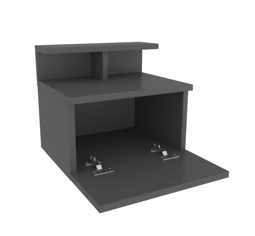 Mesa de Cabeceira Escandinava, Antracite, 39,8 x 31,9 x 35 cm | Painel de Partículas 100% Revestido em Melamina, 18 mm de Espessura | Elegante e Funcional para Quartos Modernos