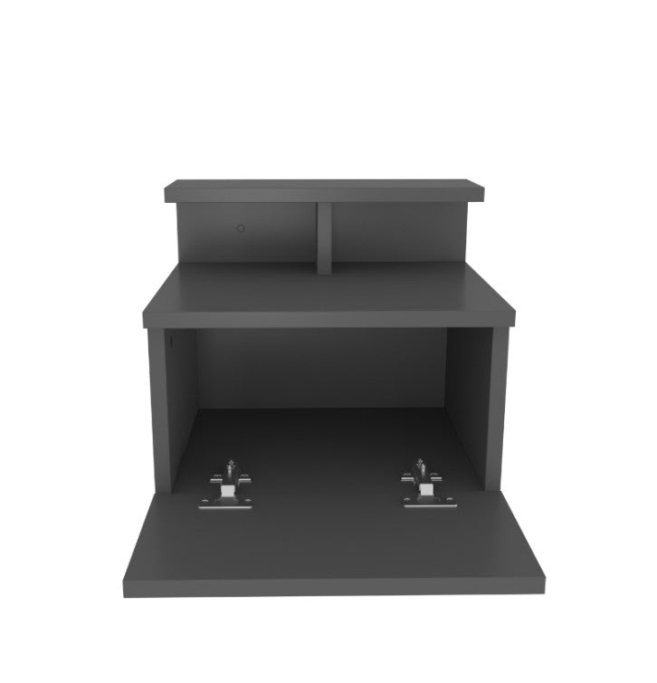 Mesa de Cabeceira Escandinava, Antracite, 39,8 x 31,9 x 35 cm | Painel de Partículas 100% Revestido em Melamina, 18 mm de Espessura | Elegante e Funcional para Quartos Modernos