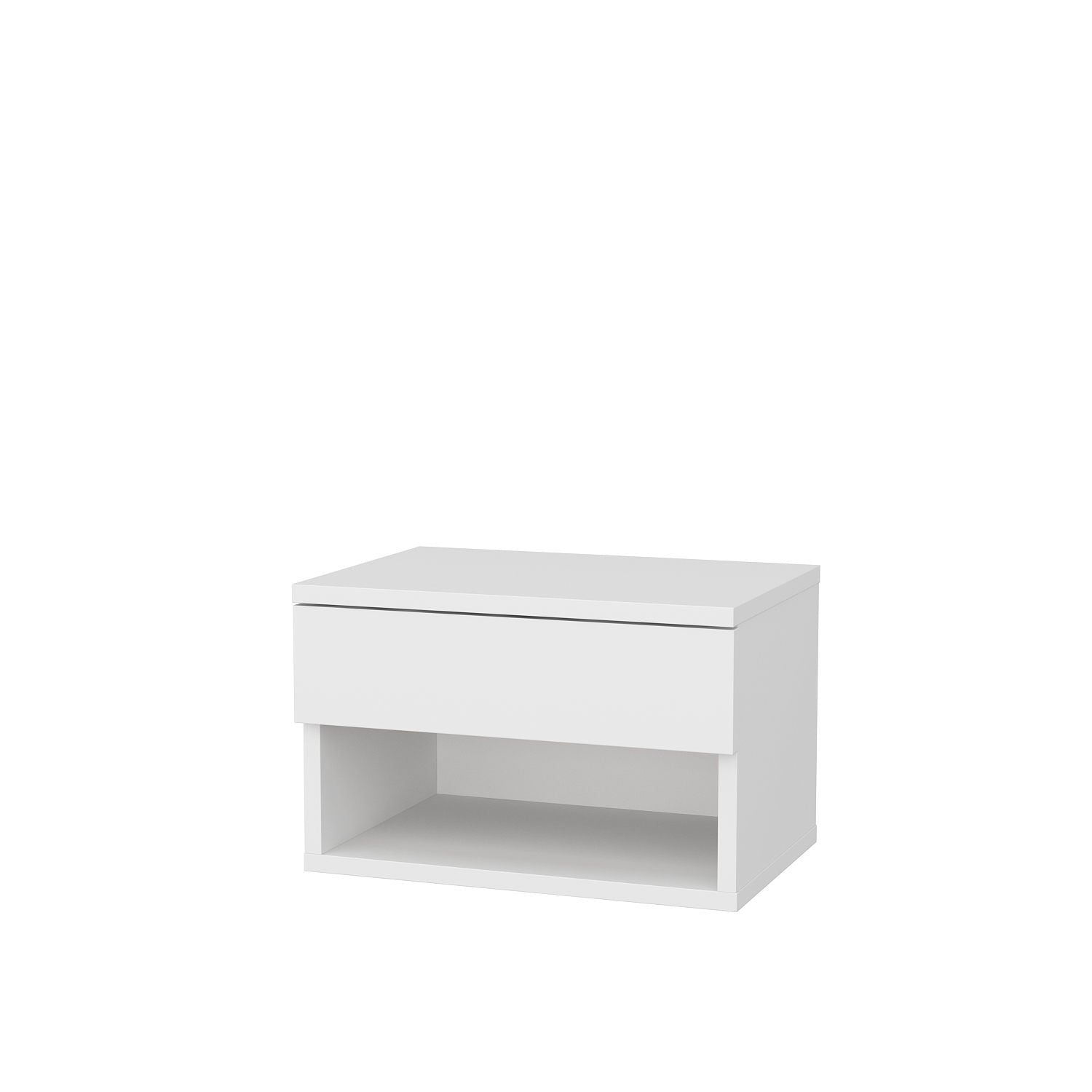 Mesa de Cabeceira Escandinava Branca, 44,6 x 29 x 31,9 cm | Painel de Partículas 100% Revestido com Melamina, 18 mm de Espessura | Design Elegante para Decoração Moderna de Hotéis e Casas