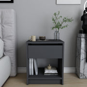 Mesa de Cabeceira Escandinava, Antracite, 44,6 x 35,9 x 52,8 cm | Painel de Partículas 100% Revestido em Melamina, 18 mm de Espessura | Elegante e Funcional para Quartos Modernos