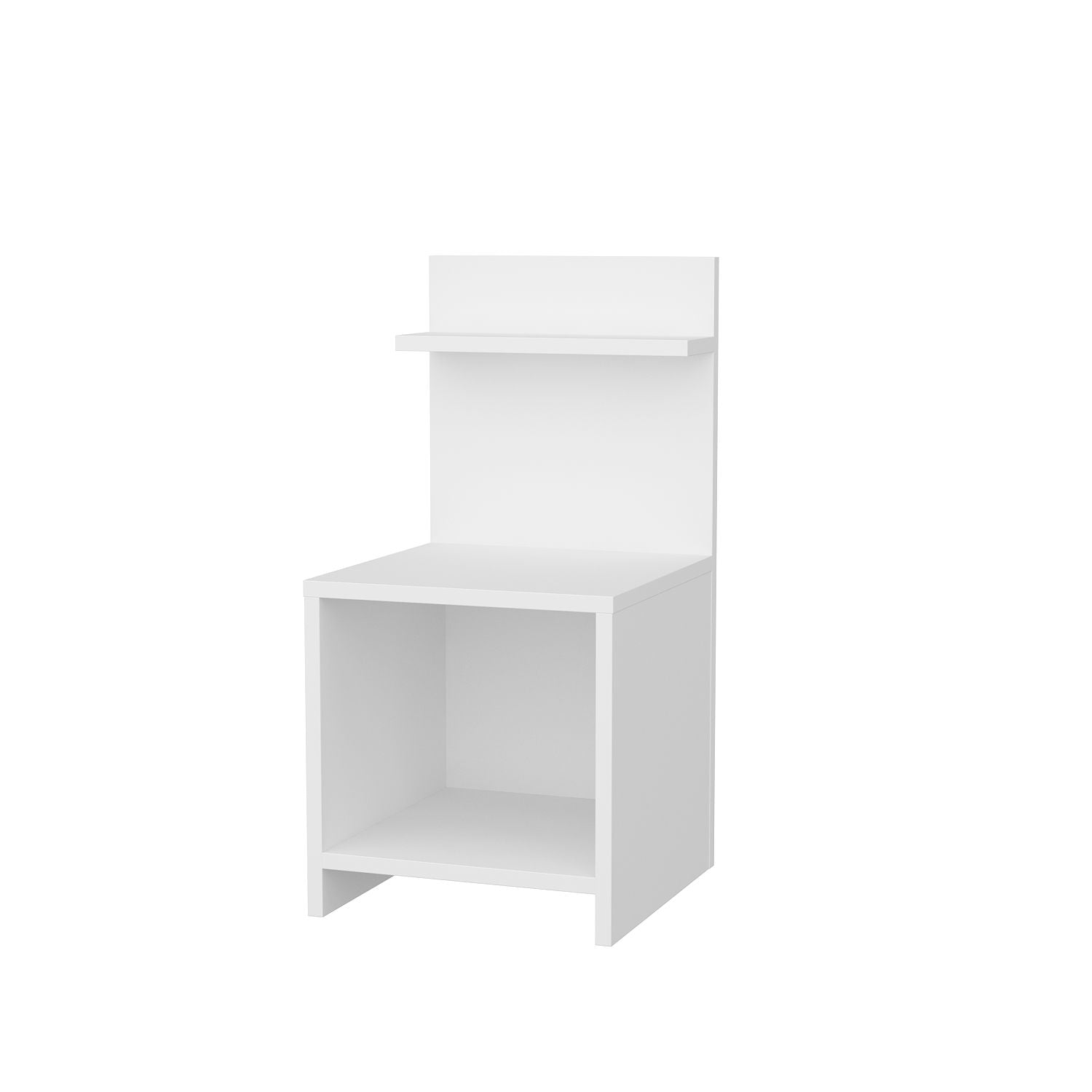 Mesa de Cabeceira Escandinava, Branca, 35,6 x 37,4 x 72 cm | Painel de Partículas 100% Revestido em Melamina, 18 mm de Espessura | Elegante e Funcional para Quartos Modernos