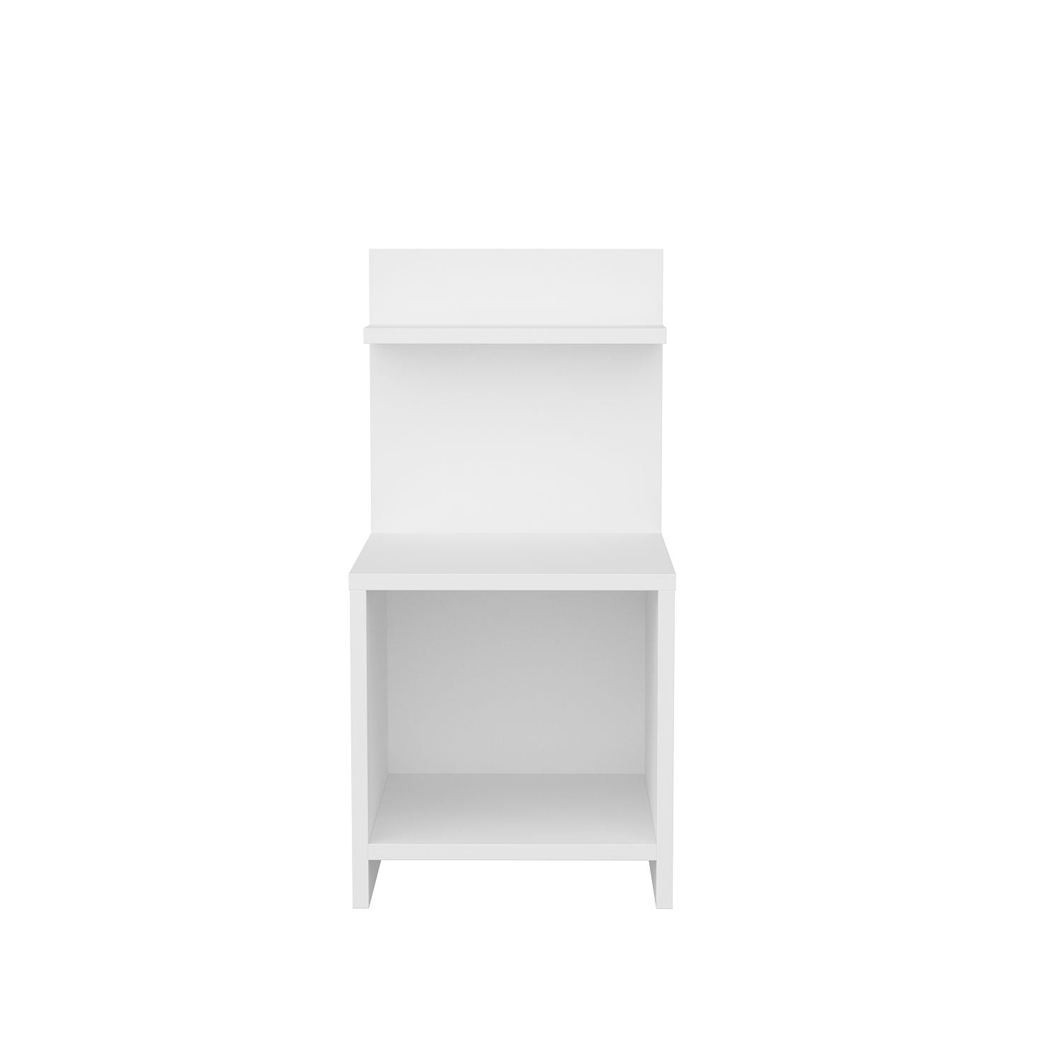 Mesa de Cabeceira Escandinava, Branca, 35,6 x 37,4 x 72 cm | Painel de Partículas 100% Revestido em Melamina, 18 mm de Espessura | Elegante e Funcional para Quartos Modernos