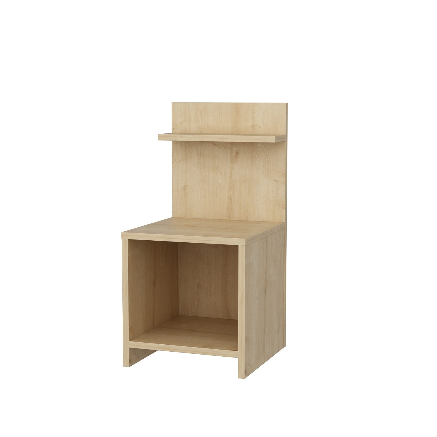 Elegante mesa de cabeceira de carvalho, 35,6 x 37,4 x 72 cm | Painel de partículas 100% revestido de melamina, 18 mm de espessura | Perfeito para decoração em estilo cabana/lodge