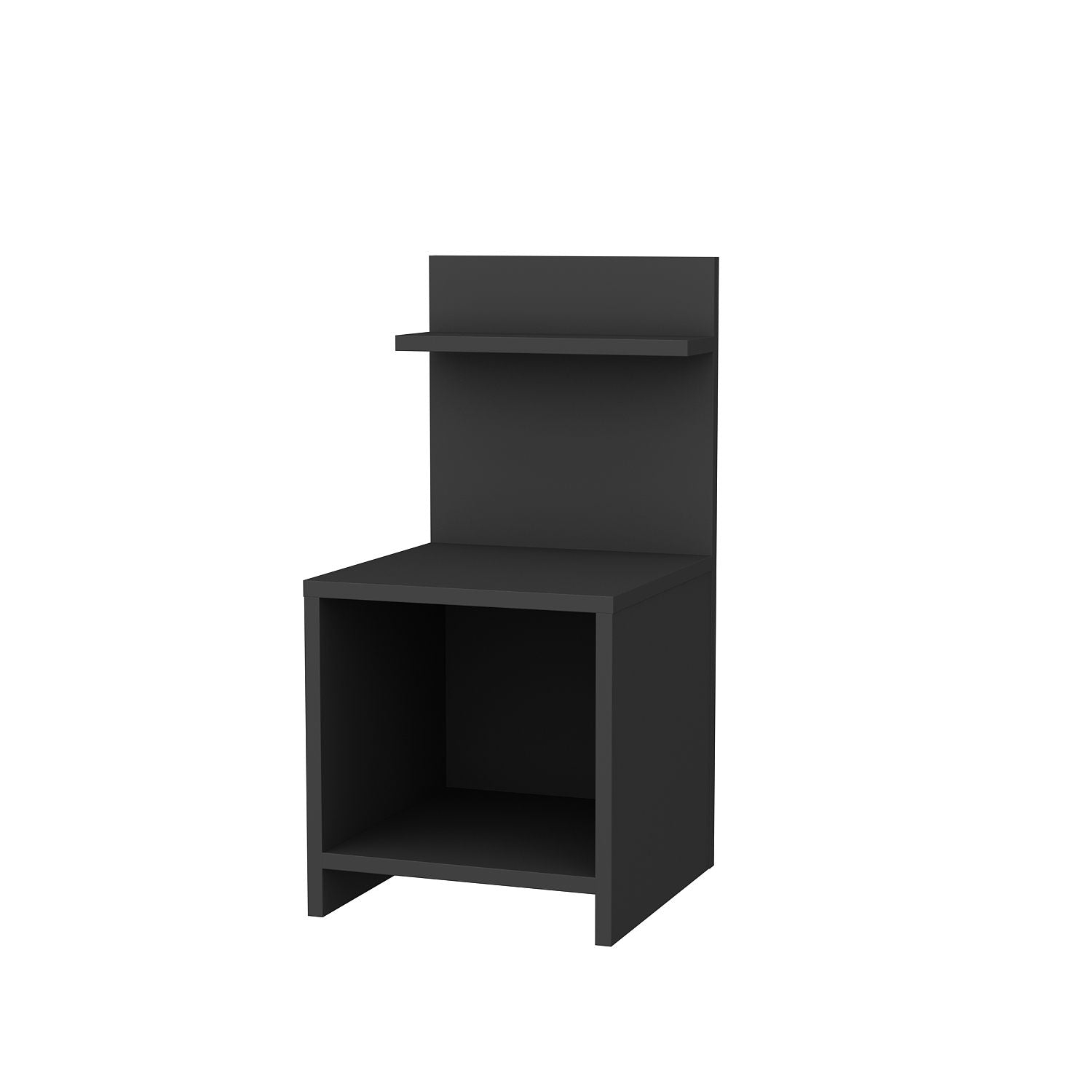 Mesa de Cabeceira Escandinava, Antracite, 35,6 x 37,4 x 72 cm | Painel de Partículas 100% Revestido em Melamina, 18 mm de Espessura | Elegante e Funcional para Quartos Modernos