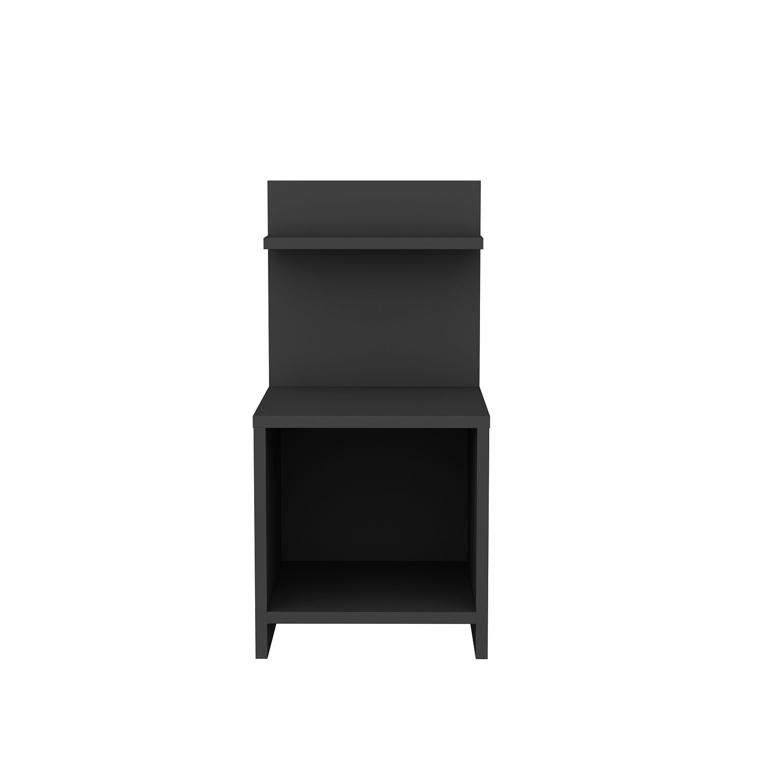 Mesa de Cabeceira Escandinava, Antracite, 35,6 x 37,4 x 72 cm | Painel de Partículas 100% Revestido em Melamina, 18 mm de Espessura | Elegante e Funcional para Quartos Modernos