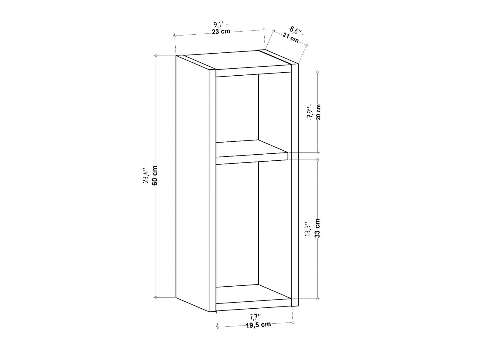 Mesa de Cabeceira Escandinava, Branca, 23,2 x 22 x 59,6 cm | Painel de Partículas 100% Revestido em Melamina, 18 mm de Espessura | Elegante e Funcional para Quartos Modernos