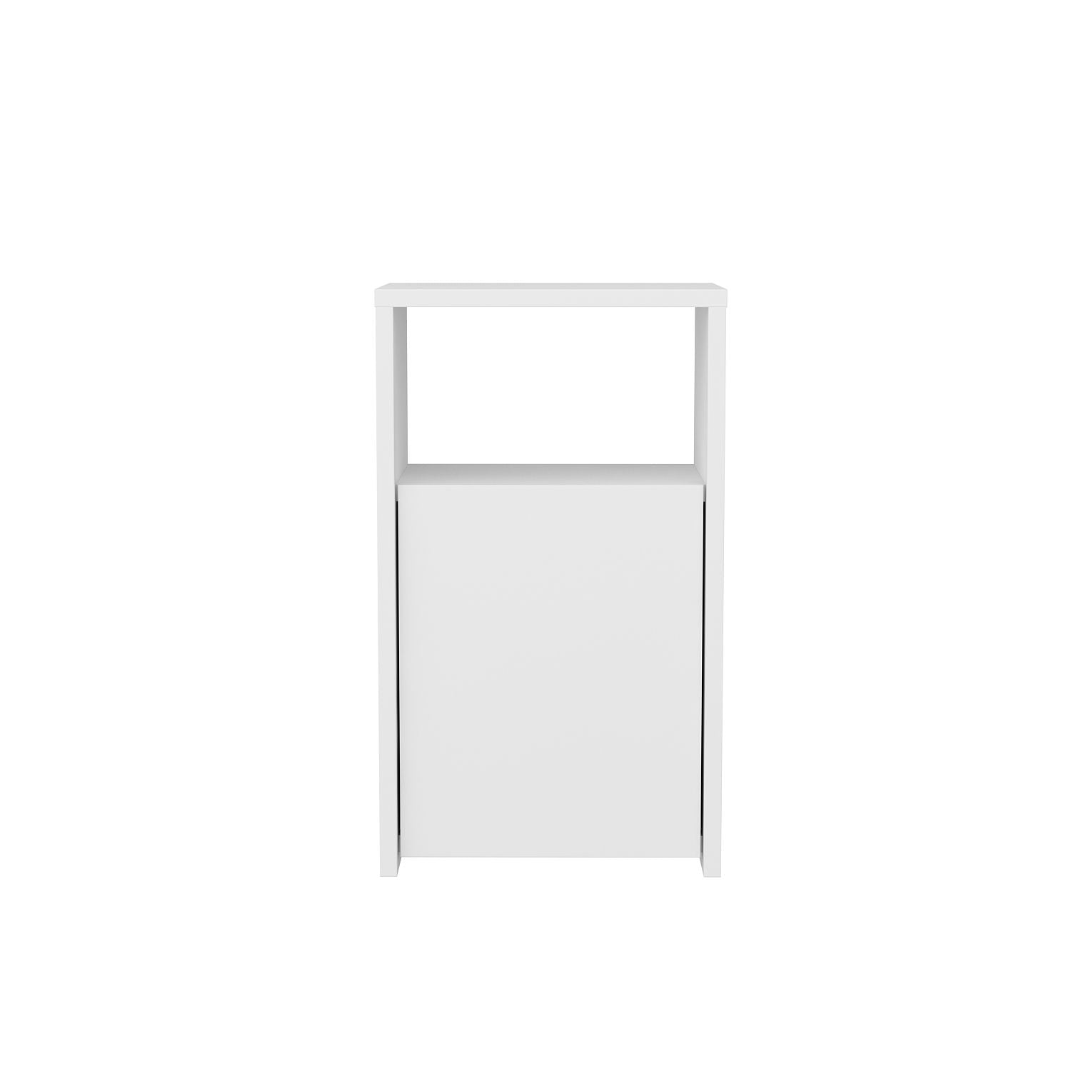 Mesa de Cabeceira Escandinava Branca, 36 x 25,3 x 61,4 cm | Painel de Partículas 100% Revestido com Melamina, 18 mm de Espessura | Design Elegante para Decoração Moderna de Hotéis e Casas