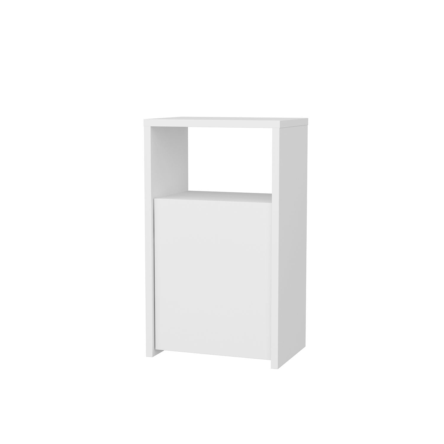 Mesa de Cabeceira Escandinava Branca, 36 x 25,3 x 61,4 cm | Painel de Partículas 100% Revestido com Melamina, 18 mm de Espessura | Design Elegante para Decoração Moderna de Hotéis e Casas