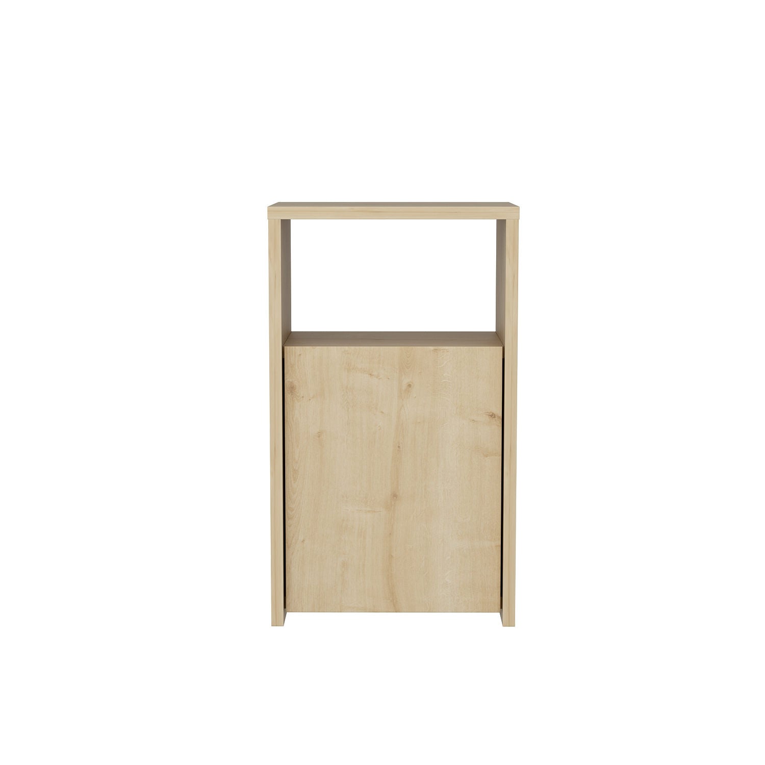 Mesa de Cabeceira em Carvalho Escandinavo, 36 x 25,3 x 61,4 cm | Painel de Partículas 100% Revestido em Melamina, 18 mm de Espessura | Elegante e Funcional para Decoração de Hotéis e Cabanas